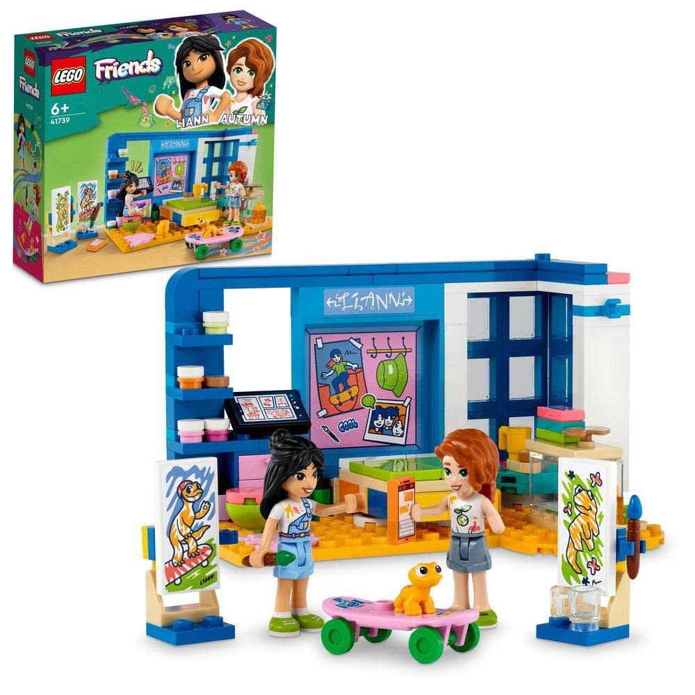 LEGO41739 Friends Liann's Room, Art-Themed Bedroom Playset with Pet Gecko, Liann & Autumn Mini-Dolls, Collectible Toy for Kids, Girls and Boys Aged 6 Plus, Small Gift Idea, 2023 Characters