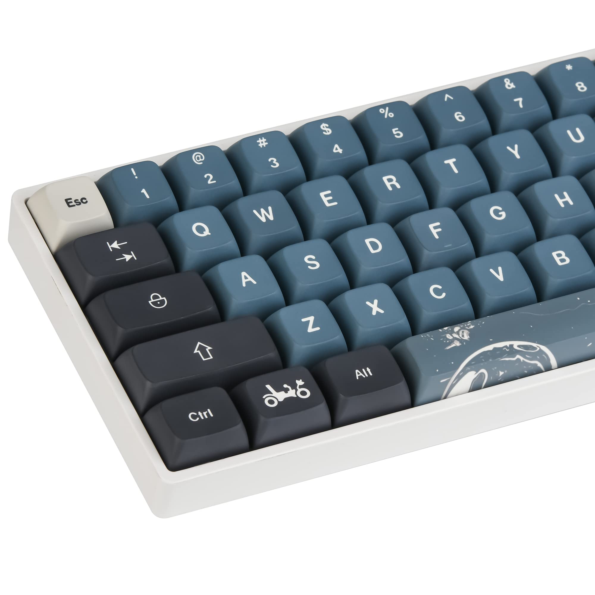 Mosptnspg Apollo PBT Custom keycaps ，83 Keys Dye Sublimation XDA Key Cap Set for Cherry/Gateron MX switches 60 Percent / 68 /GK61 Gaming Mechanical Keyboard