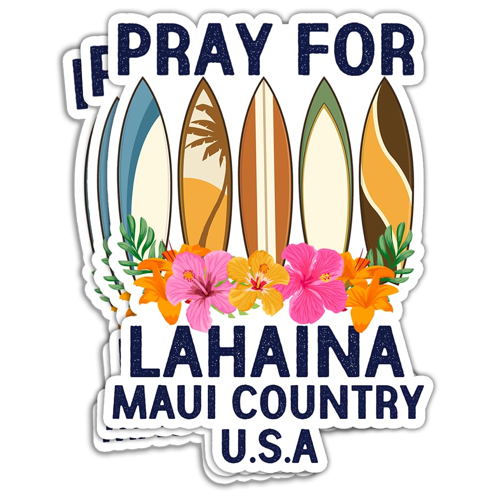 HOSALA (3Pcs) Pray for Lahaina Maui Sticker Maui Hawaii Sticker Lahaina Hawaiian Sticker Lahaina Maui Fire Survivor Sticker Lahaina Burning Disaster Sticker Gift Decoration Helmet Bumper- 3x4 Inch