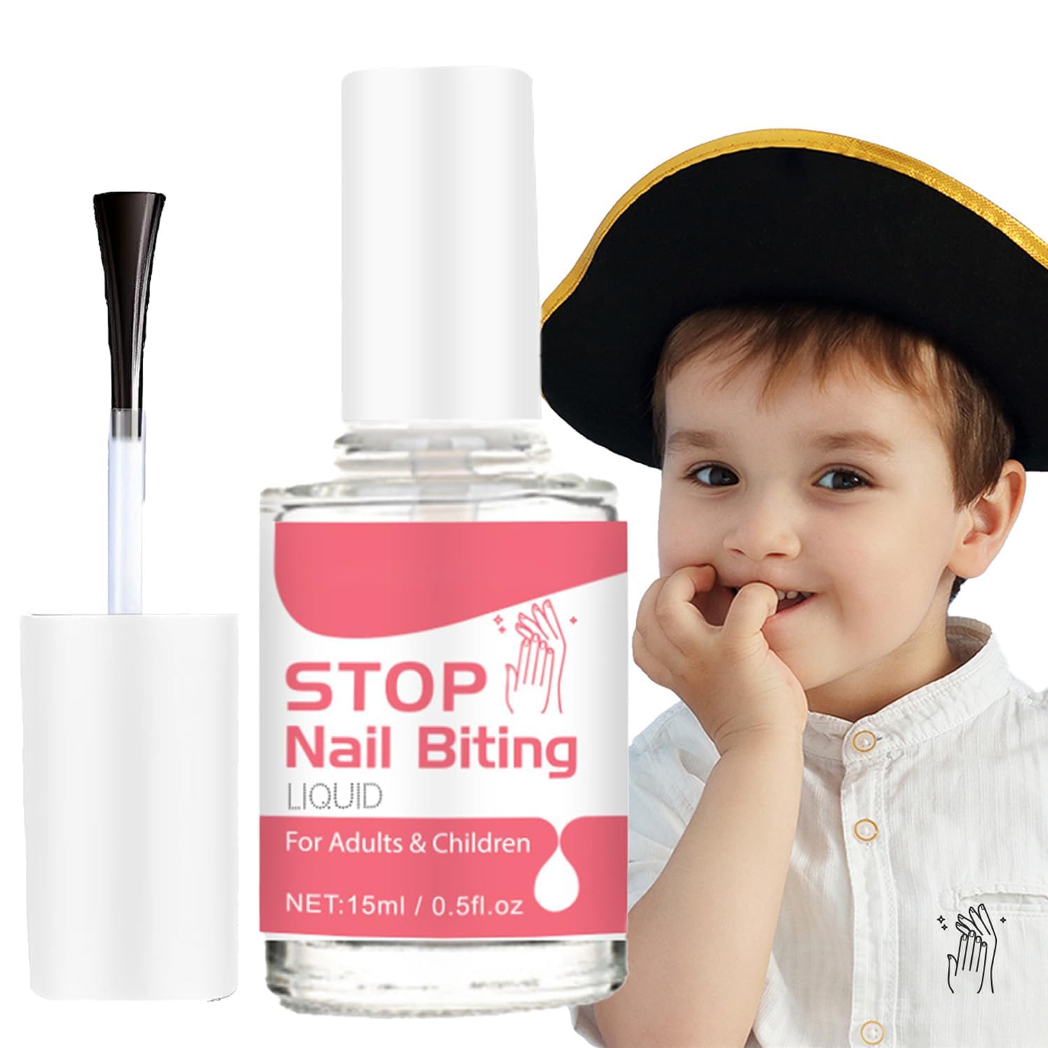 Stop Biting Your Nails with Fast， Clear Varnish with Treatment Benefits for Adults & Children，Acting Anti Nail Biting Nail Polish， Prevent Nail Biting with Easy Application