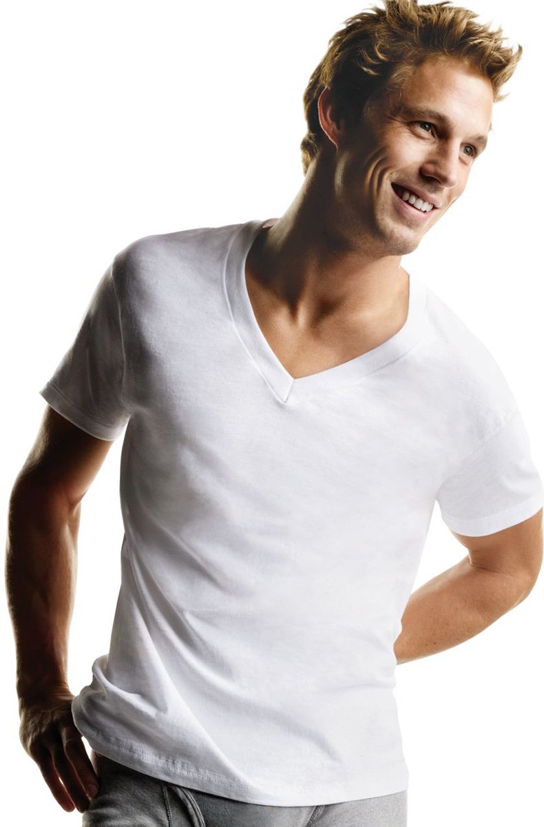 Hanes Mens Cotton, Moisture-wicking V-neck Tee Undershirts, Multiple Packs And Colors