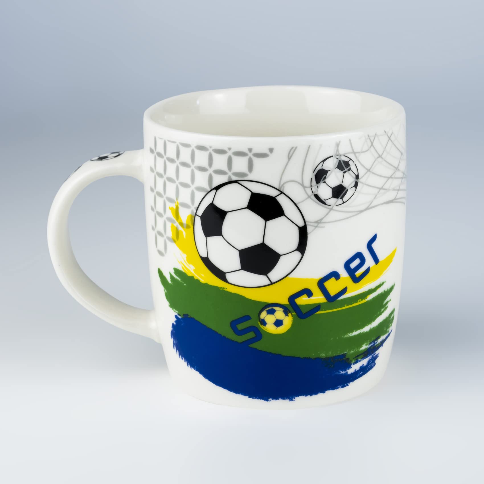 GOGO Home Brand Football Player Scores Goal Mug Pottery Ceramic Coffee Cup Tableware â€“ 330ml