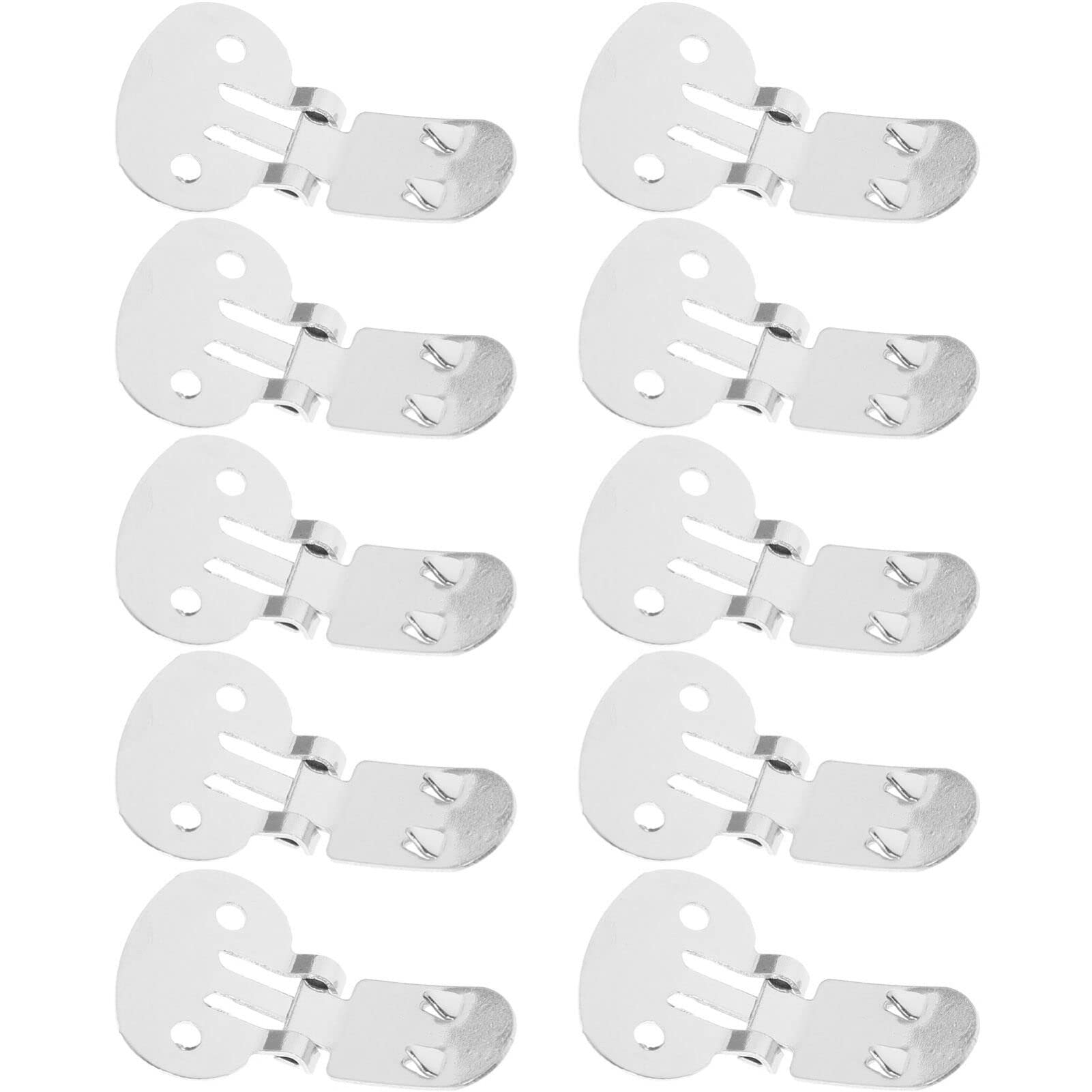 SUPVOX 10pcs Shoe Clips Stainless Steel Flat Blank Shoe Clips DIY Crafts Accessories Shoe Embellishments for Shoes Decoration Silver (32mm x 20mm)