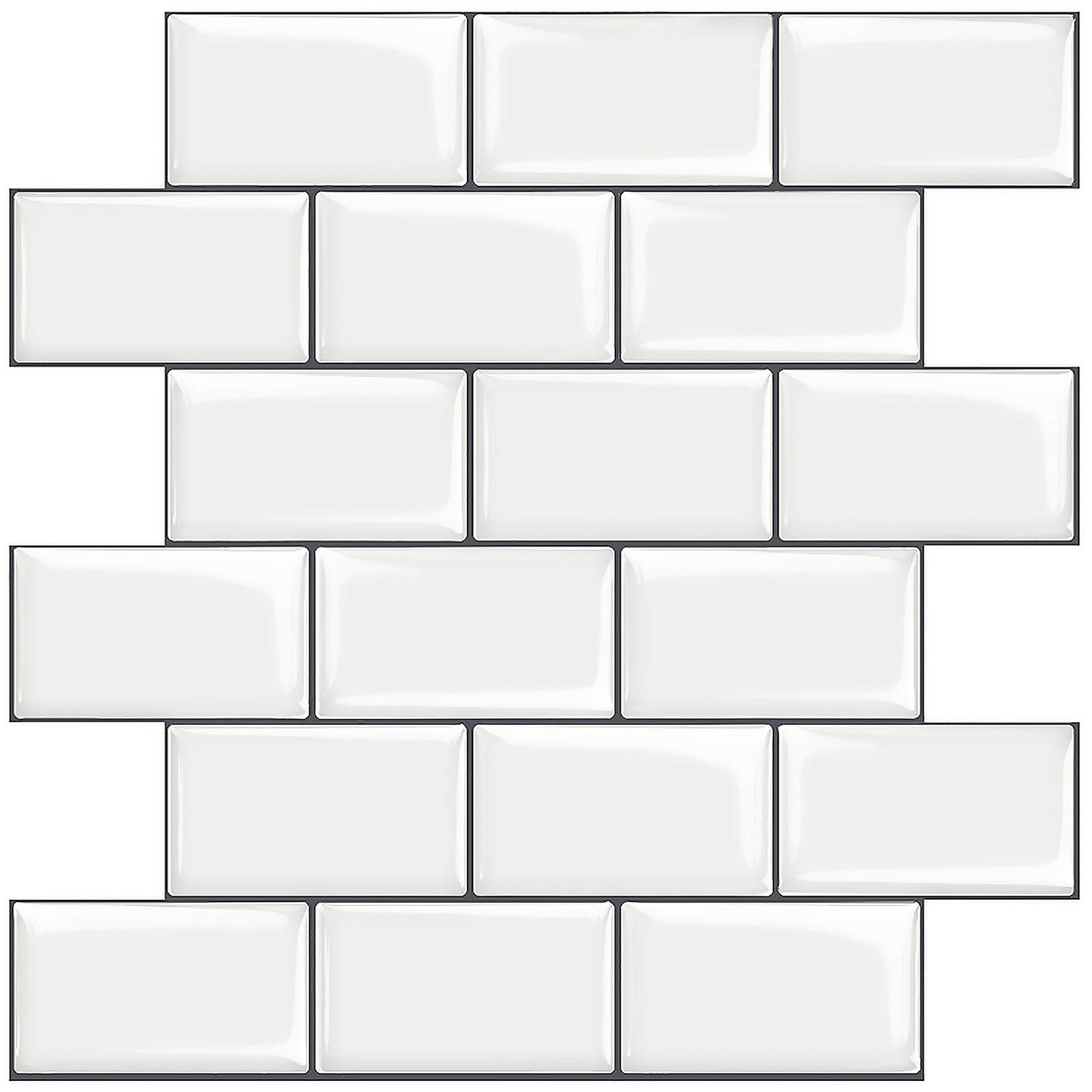 STICKGOO 10-Sheet White Subway Tiles Peel and Stick Backsplash, Stick on Tiles Kitchen Backsplash (Thicker Design)