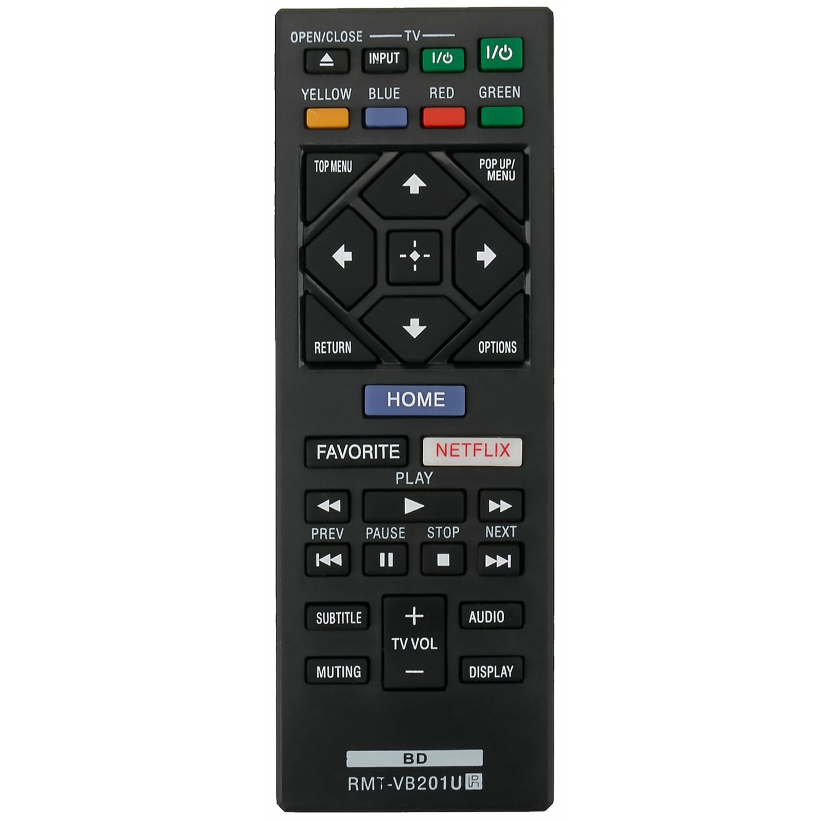 RMT-VB201U Replace Remote Control fit for Sony Blu-Ray BD Disc DVD Player BDP-BX370 BDP-S1700 BDP-S3700 UBP-X700 BDPBX370 BDPS1700 BDPS3700 UBPX700