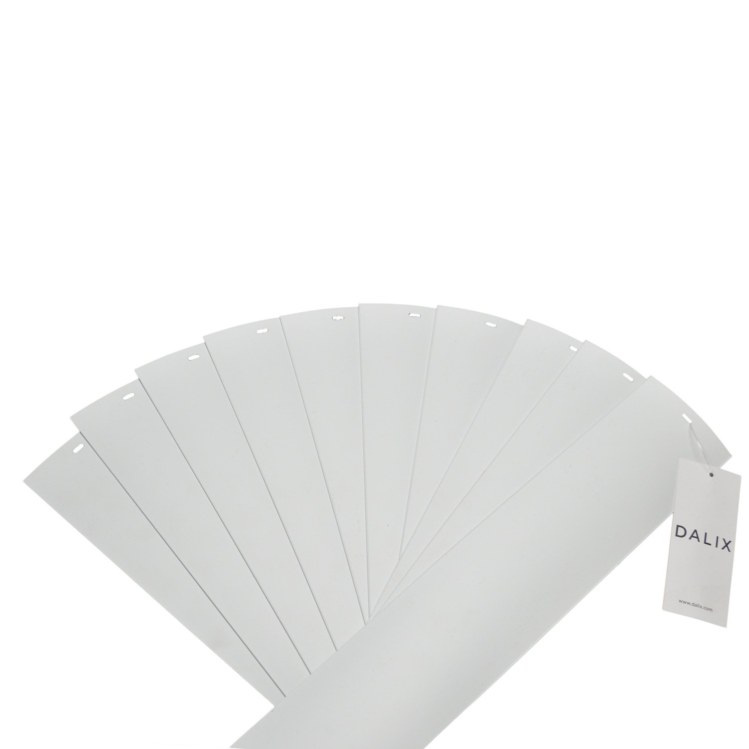 DALIX PVC Vertical Blind Replacement Slats Curved Smooth White 82.5 x 3.5 (10-Pack)