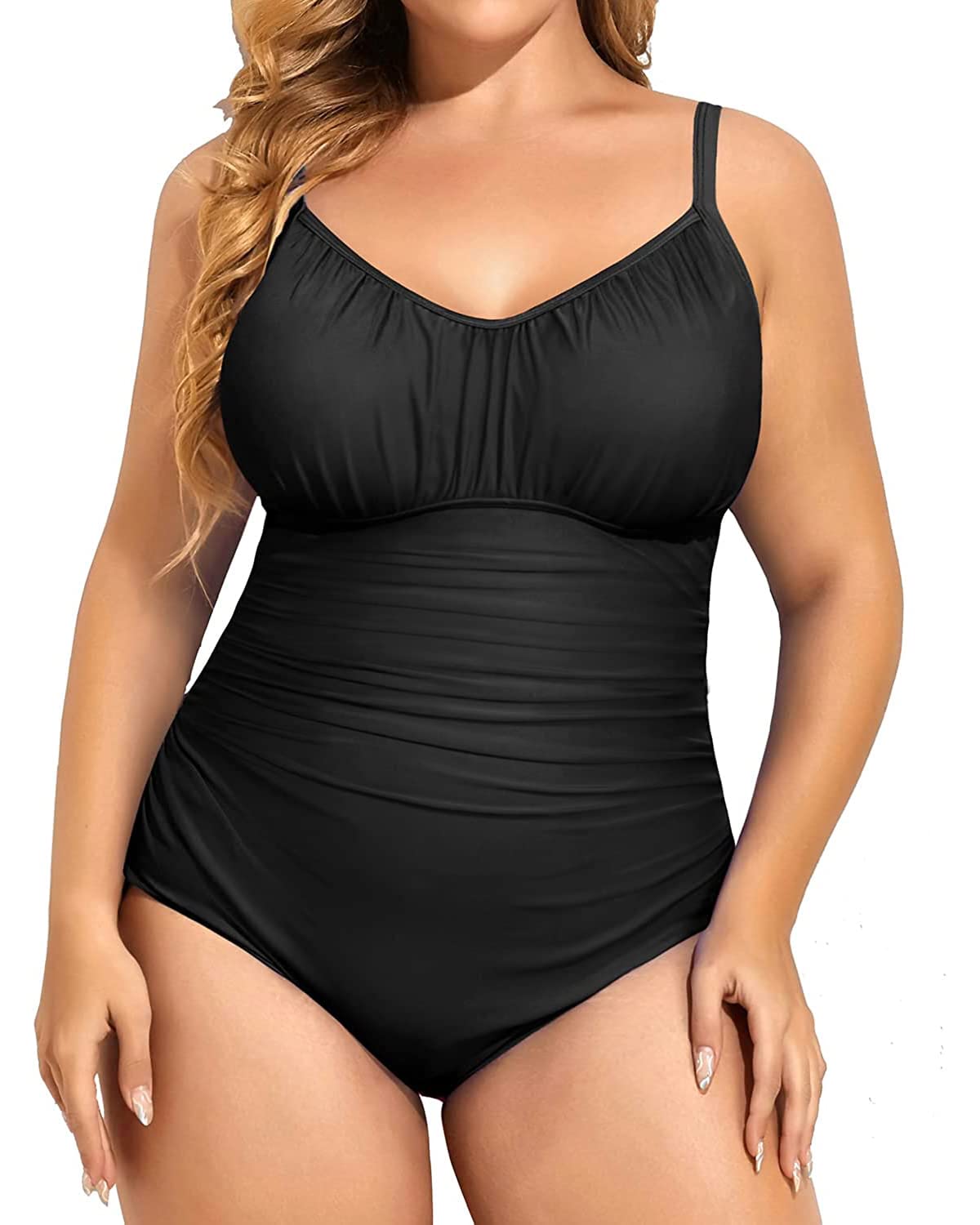 Aqua EvePlus Size Swimsuit for Women Tummy Control One Piece Bathing Suit Vintage Swimwear