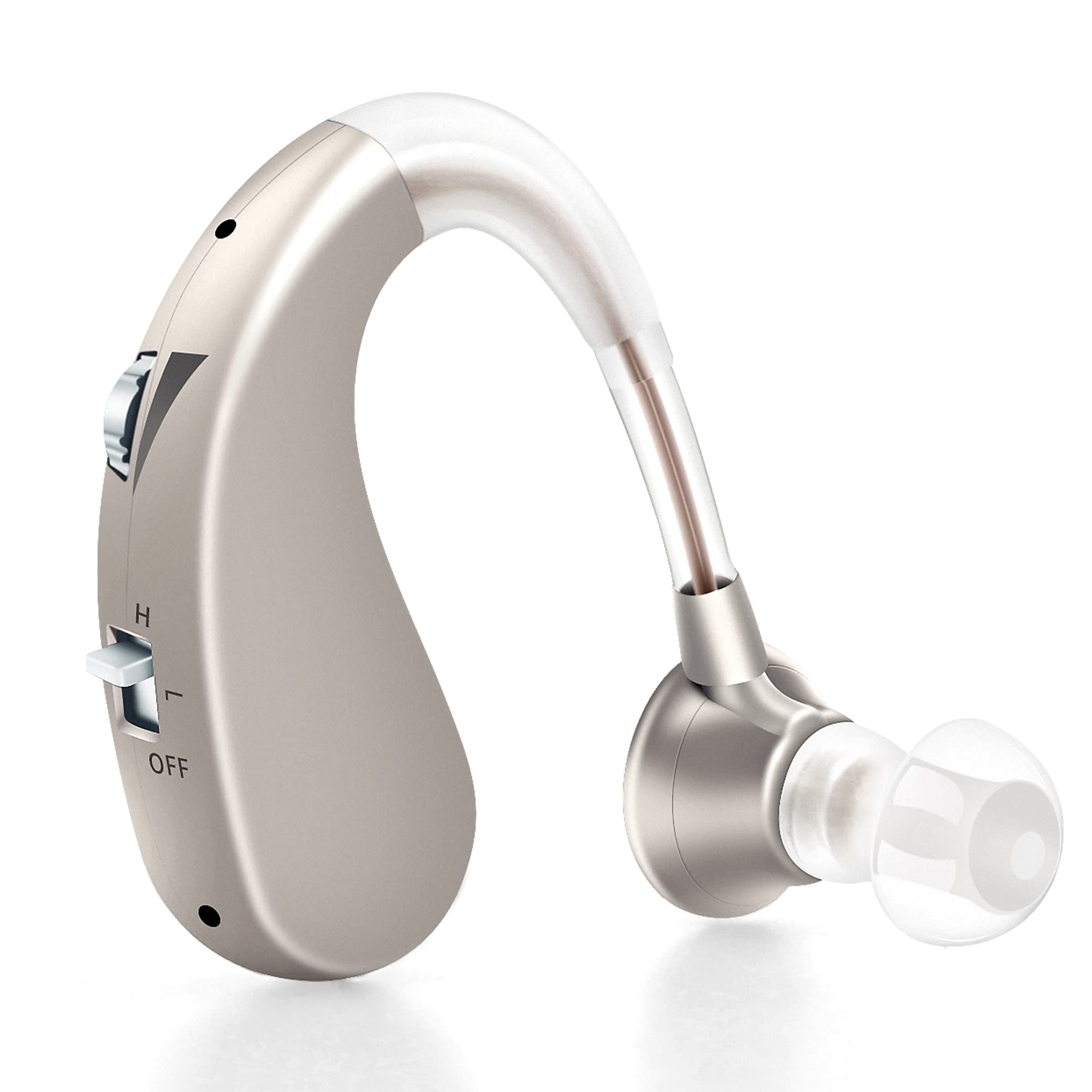 Britzgo Hearing aids amplifier for seniors rechargeable ear hearing machine for old age (Silver)