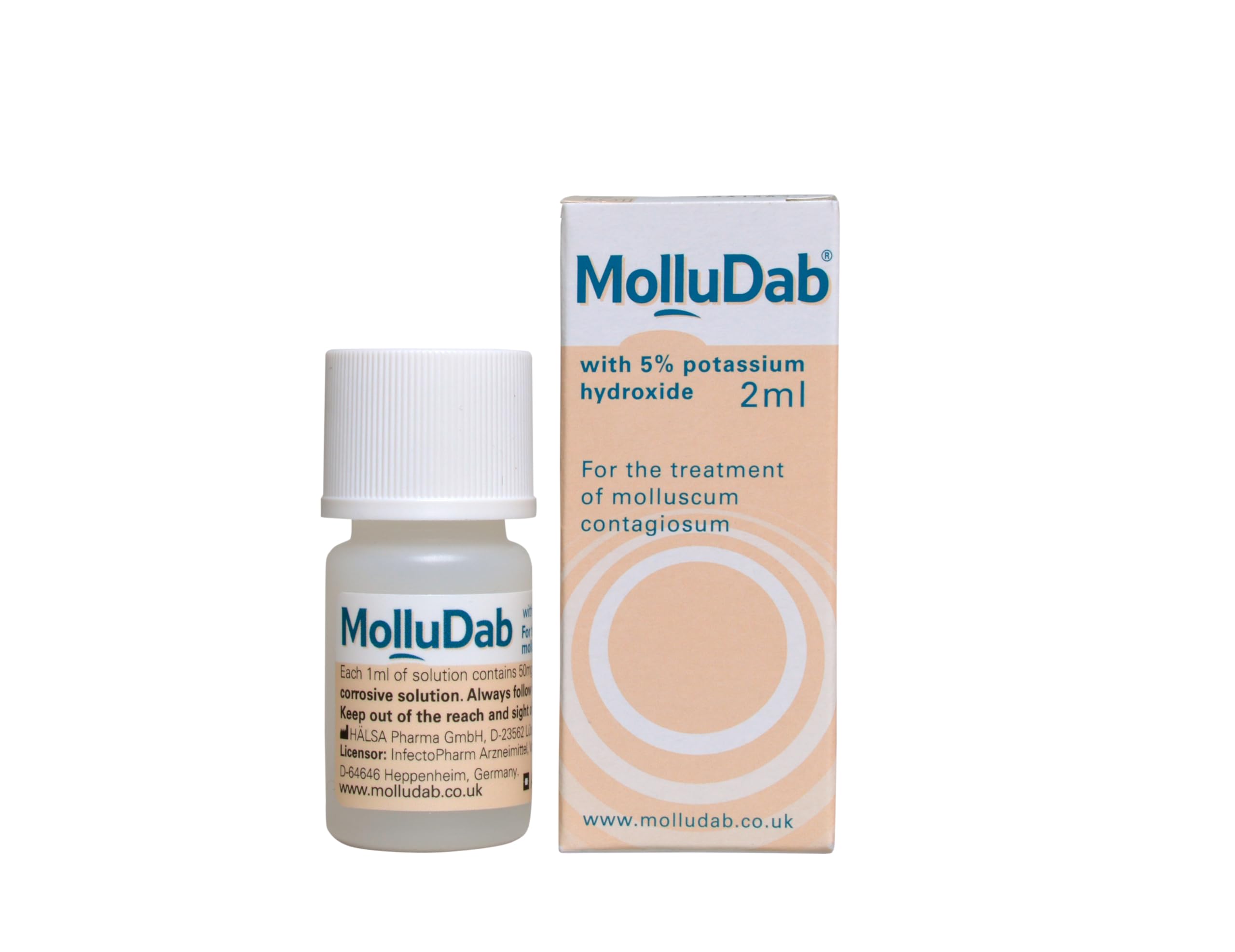 Molludab Molluscum Solution, with 5% Potassium Hydroxide to treat Molluscum Contagiosum, 2 ml