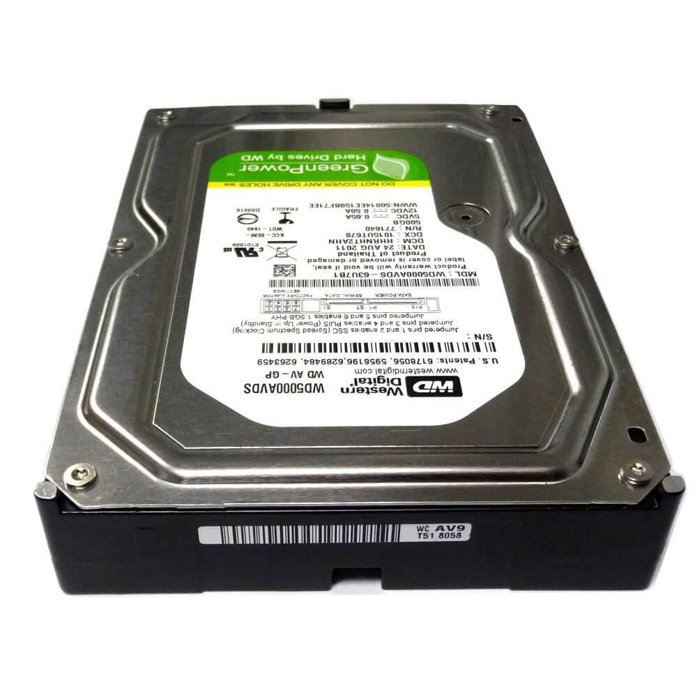 Western Digital AV-GP WD5000AVDS 500GB 32MB Cache 5400RPM SATA II 3.0Gb/s 3.5 Internal Hard Drive (CCTV DVR, PC, Mac) (Renewed)