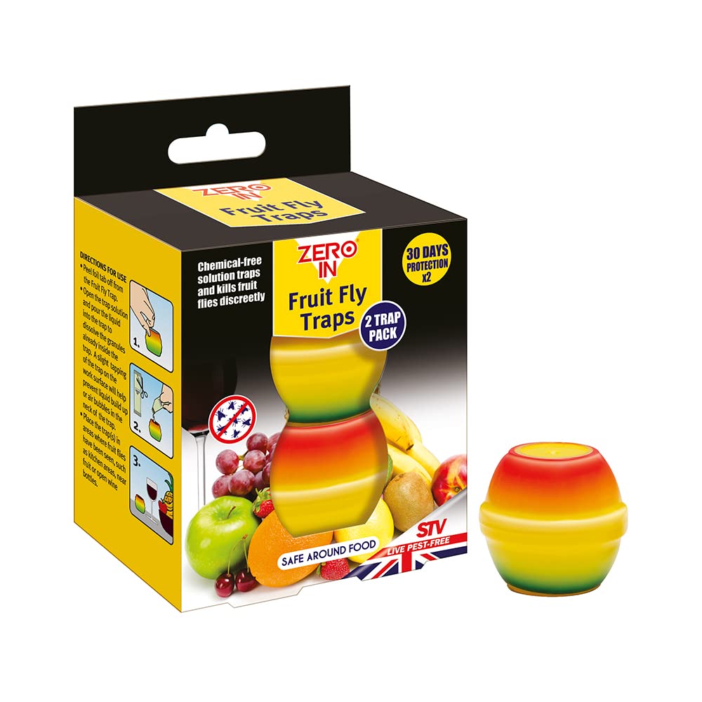 STV Zero In ZER701 Fruit Fly Trap - Twinpack, Multicolour