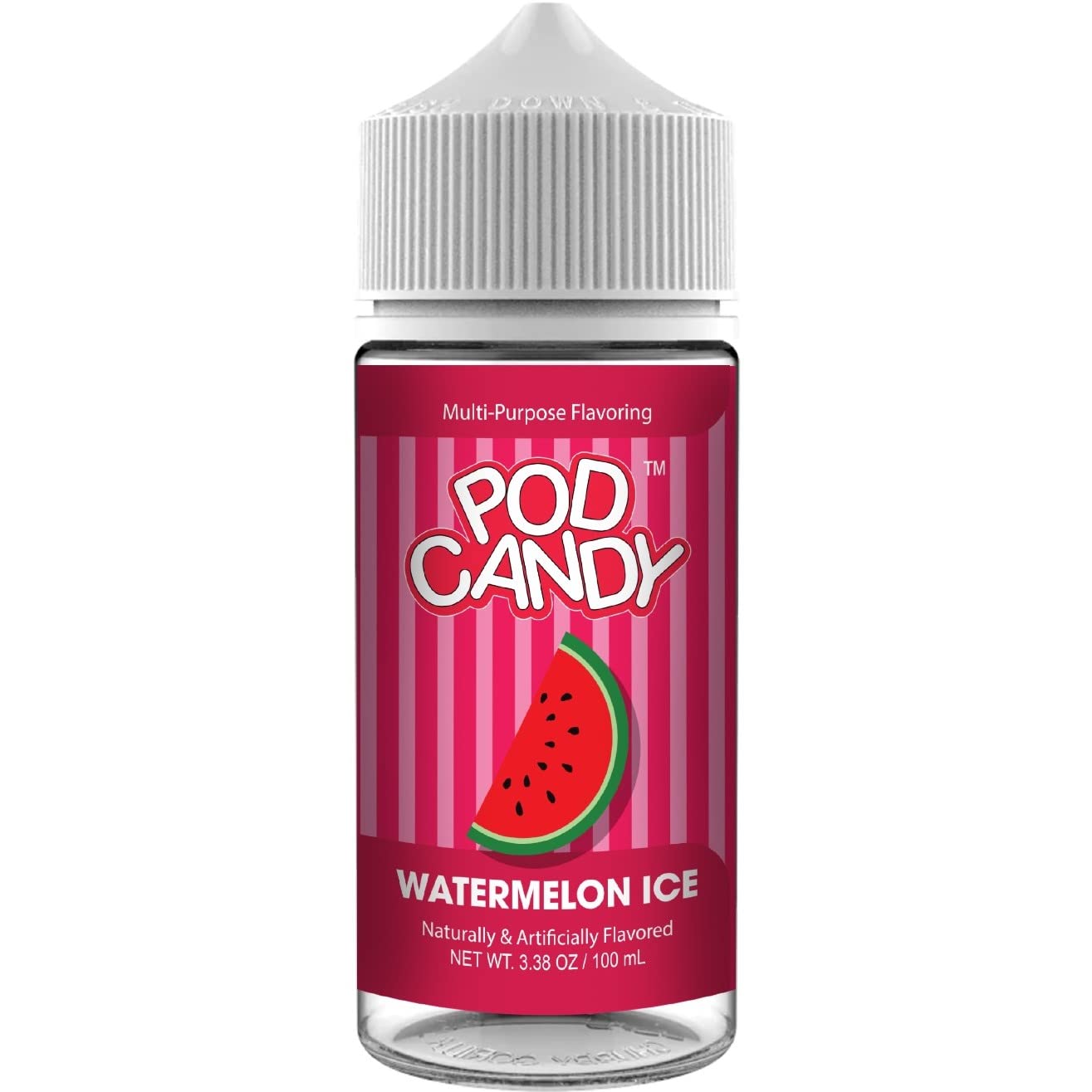 100 mL Liquid Juice, Powered by Pod Candy, Short Fill Bottles Ready for Use, Make Your Own Juice (Watermelon)