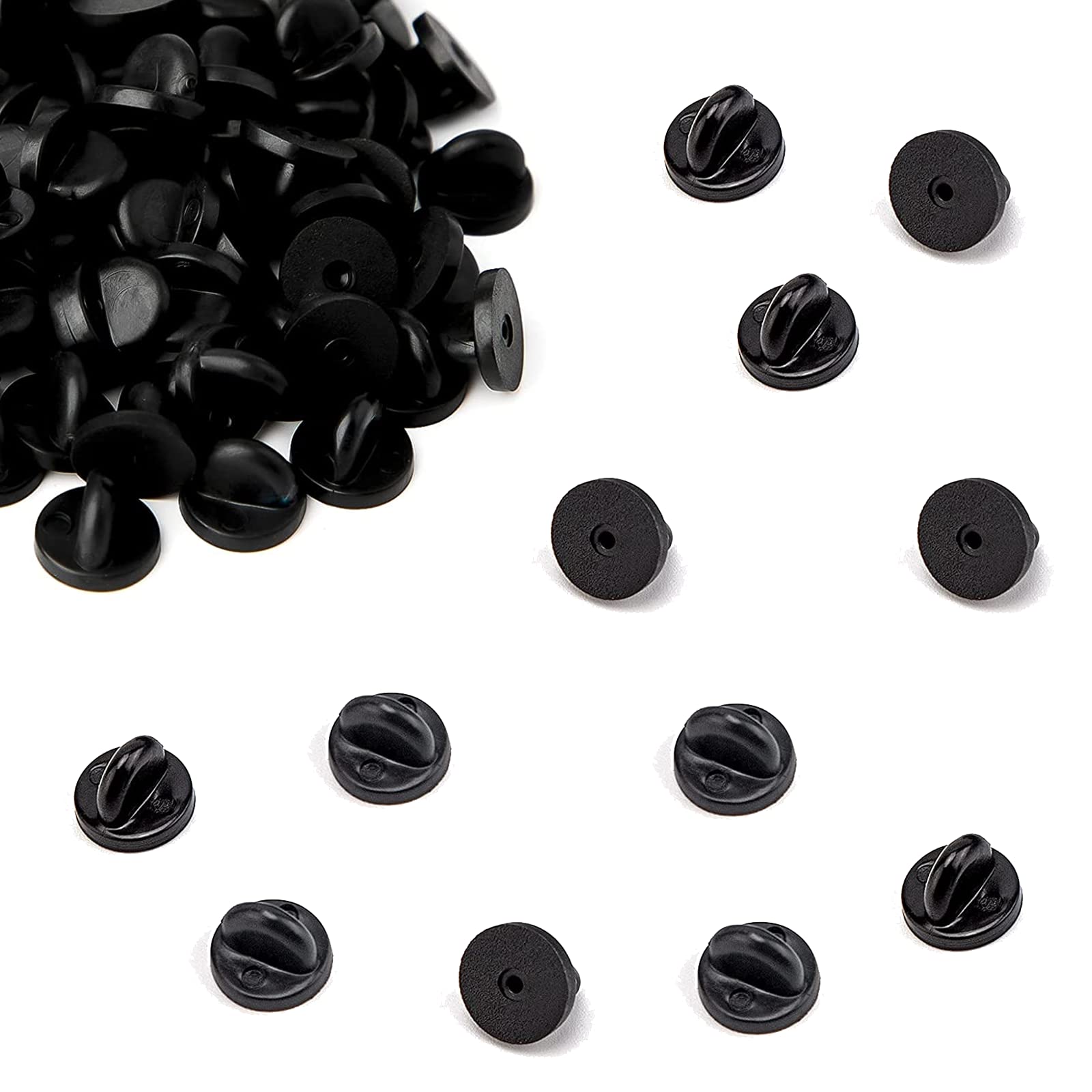 30 PCS Rubber Pin Backs for Badges, Pin Badge Backs Butterfly Clutch Locking Pin Backings Rubber for Badges Replacement Uniform Locking Tack Pins for Lapel Pins Jewelry Making Hats Badges