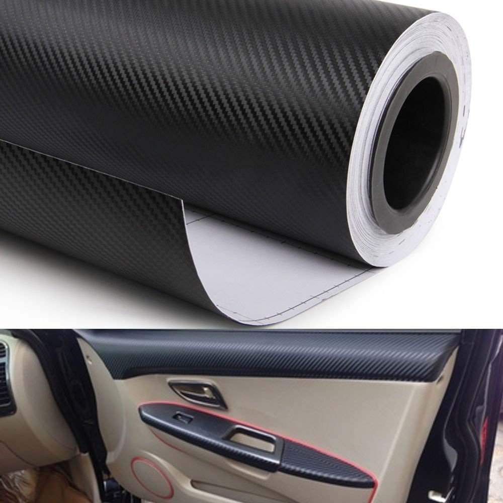 Roonir Vinyl Car Bike Roll Film Sticker, 1.96 x 11.81 x 3.93 Inches, Black