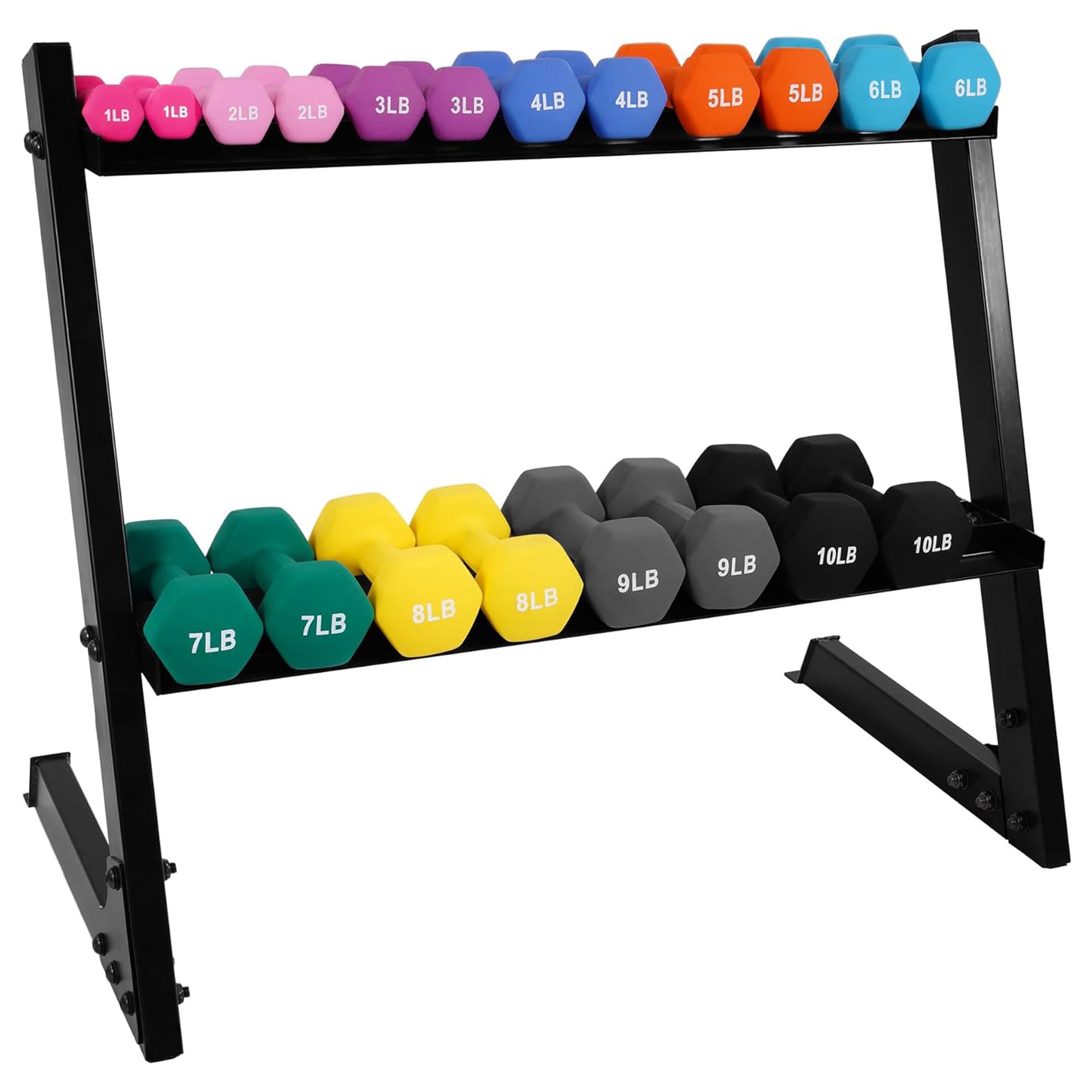 BalanceFrom Dumbbell Set with Stand, Neoprene Coated Hand Weights Home Gym Equipment