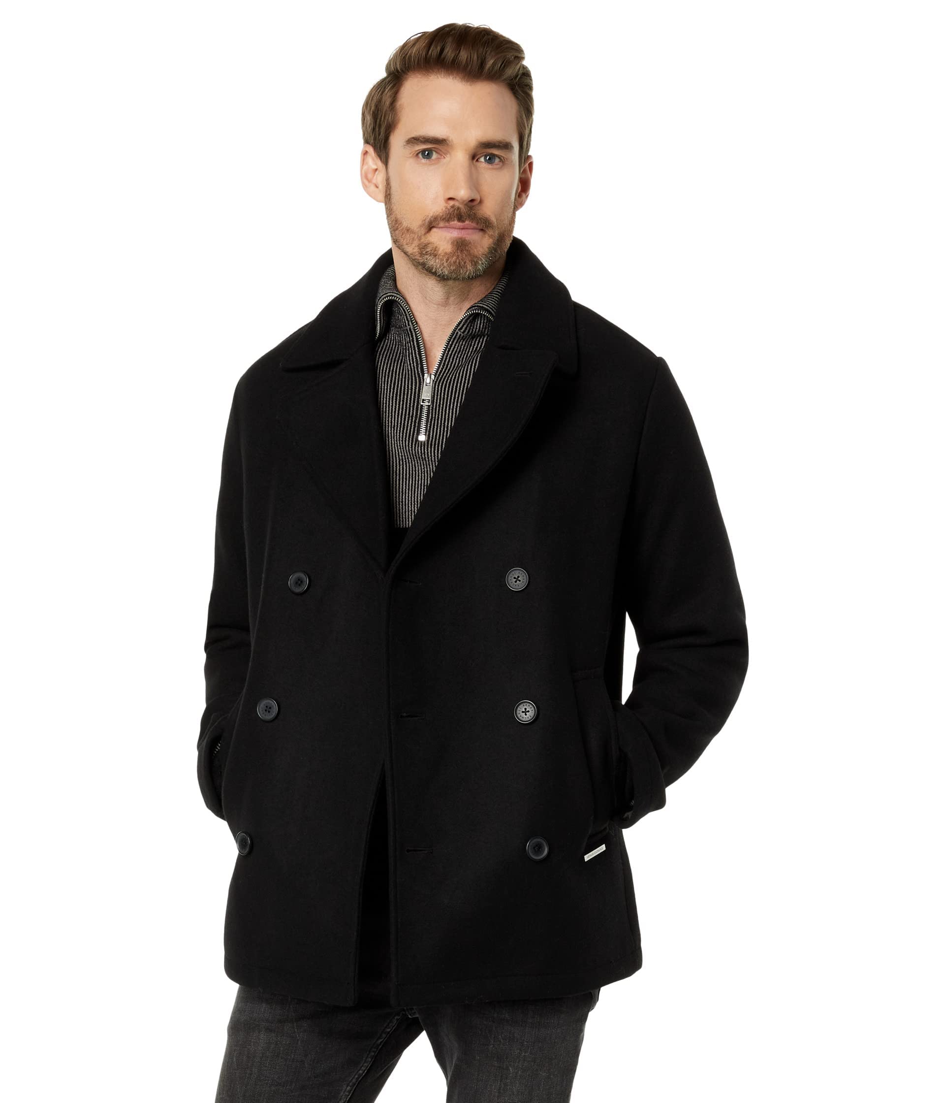 A|X ARMANI EXCHANGE Men's Wool Mix Pea Coat