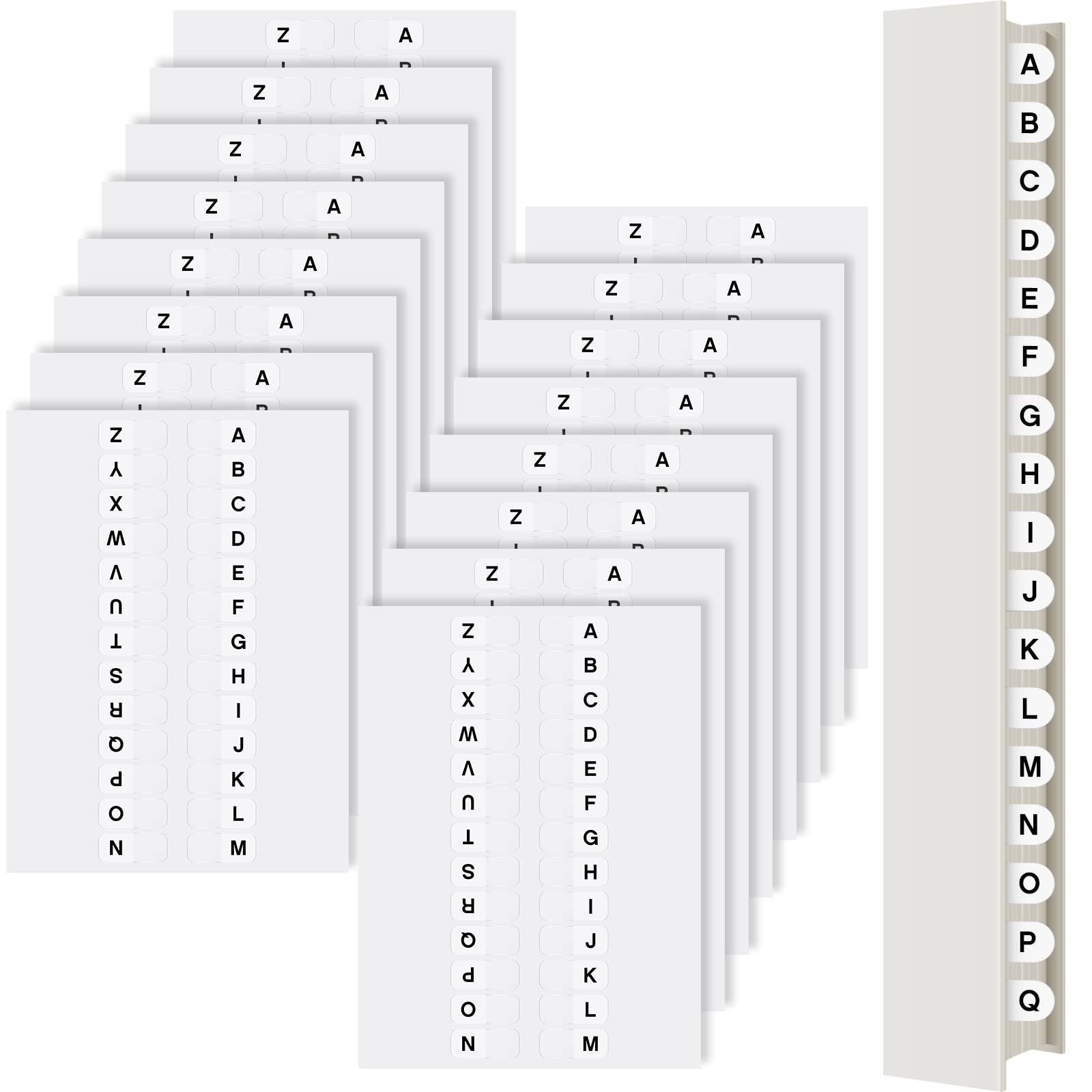 Permanent Alphabet Tabs A-Z Tabs Indexes Self Adhesive Page Tabs Small Tabs for Notebooks Letter Tabs Plastic Alphabetical File Dividers Sticky Letters Alphabet Tabs for School Office (416 Pieces)