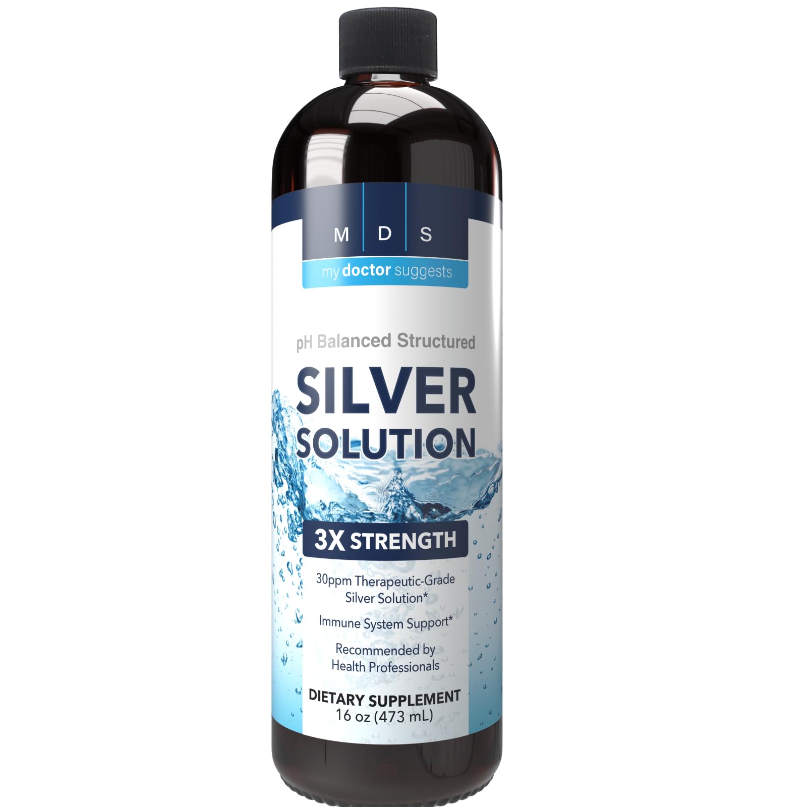 Alkaline Structured Silver Liquid Supplement 30ppm - Advanced Immune Support Liquid Drops - Extra Strength Structured Colloidal Silver Mineral Supplements - Made in USA (16 oz)