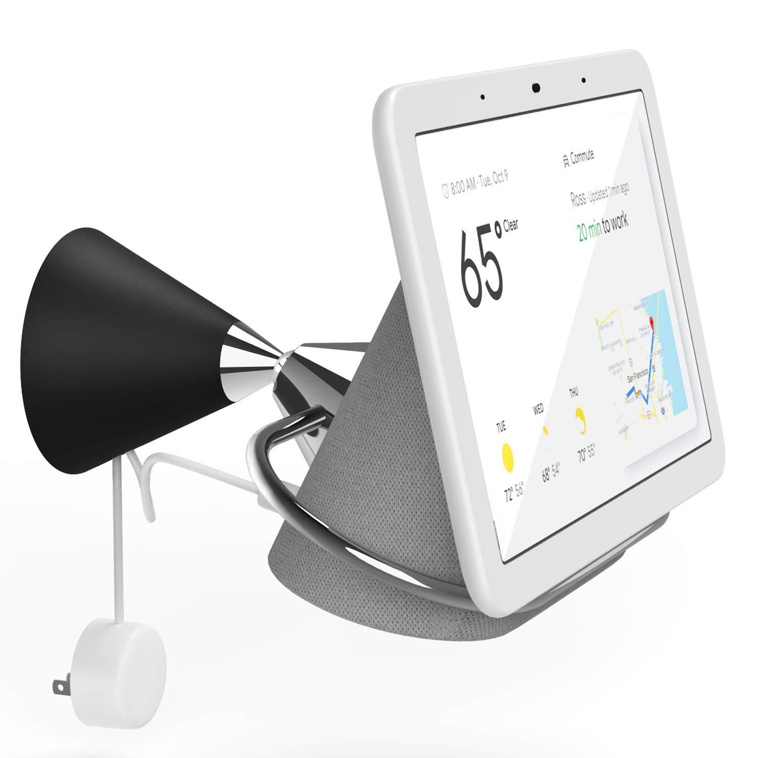 KIWI design Wall Mount for Google Nest Hub/Home Hub, Metal and Adjustable with 360° Free Rotation