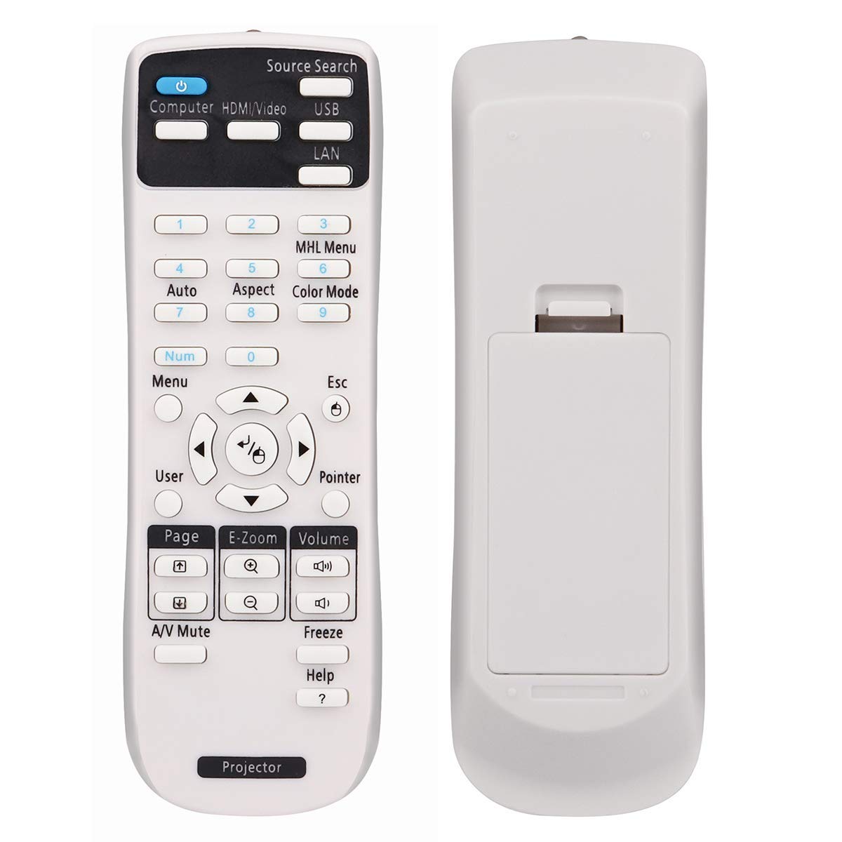 ESolid 1547200 Remote Control for Epson BrightLink 425Wi 430i 435Wi 475Wi 480i 485Wi 575Wi 585Wi 595Wi PowerLite 420 425W 430 435W 470 475W 480 485W Home Cinema 500 S11 X12 X15 Projectors