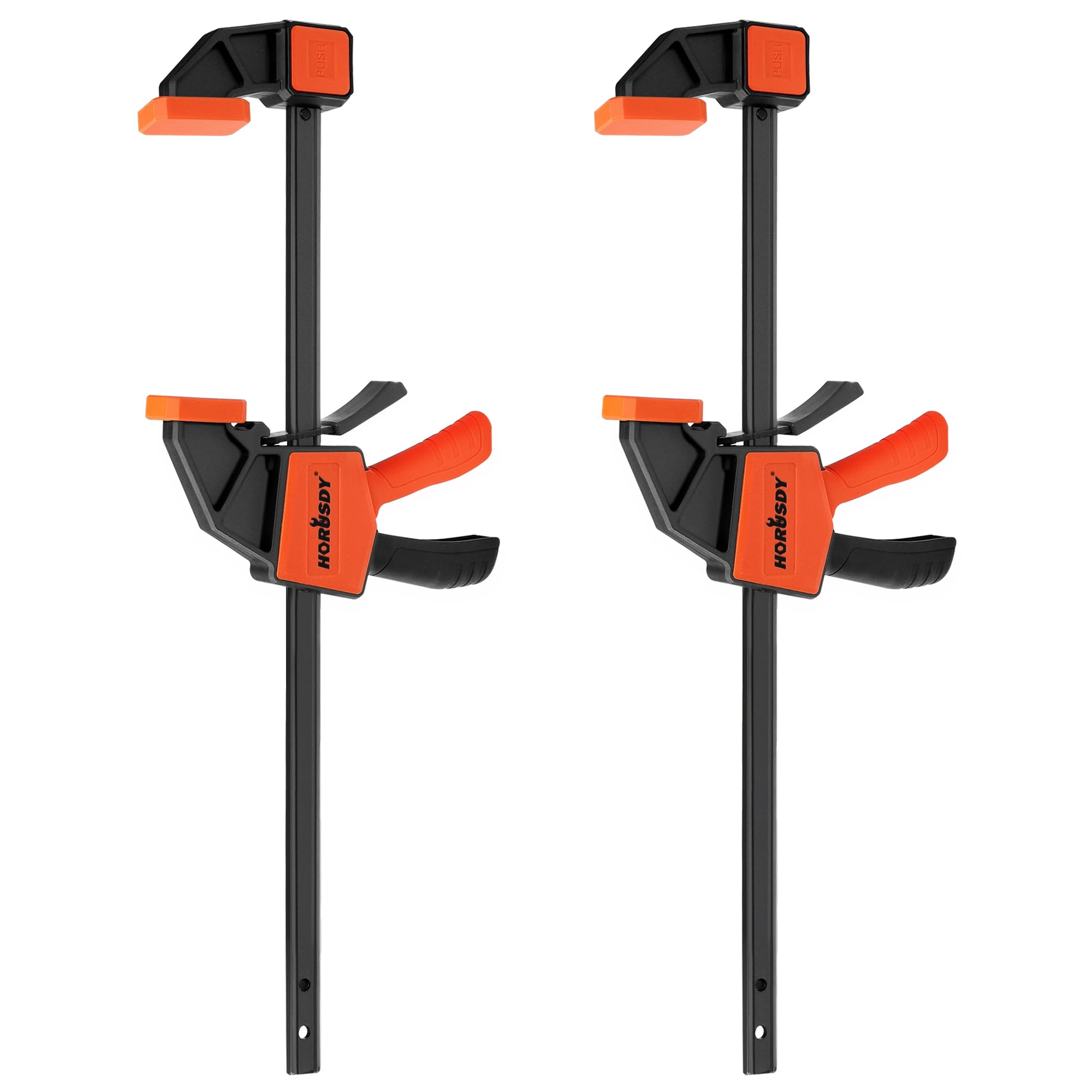 HORUSDY 300mm Ratchet Bar Clamp Set, 2 Pack, 440mm Spreader Quick Release One-Handed Clamp.