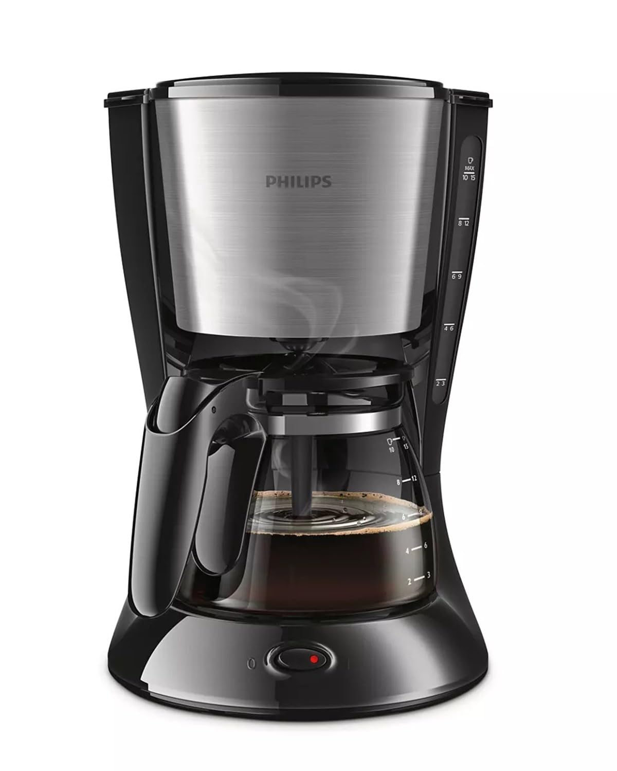 Versuni Philips Daily Collection HD7462 Drip coffee maker 1.2L 15cups Black,Stainless steel - coffee makers (freestanding, Semi-auto, Drip coffee maker, Ground coffee, Coffee, Black, Stainless steel)