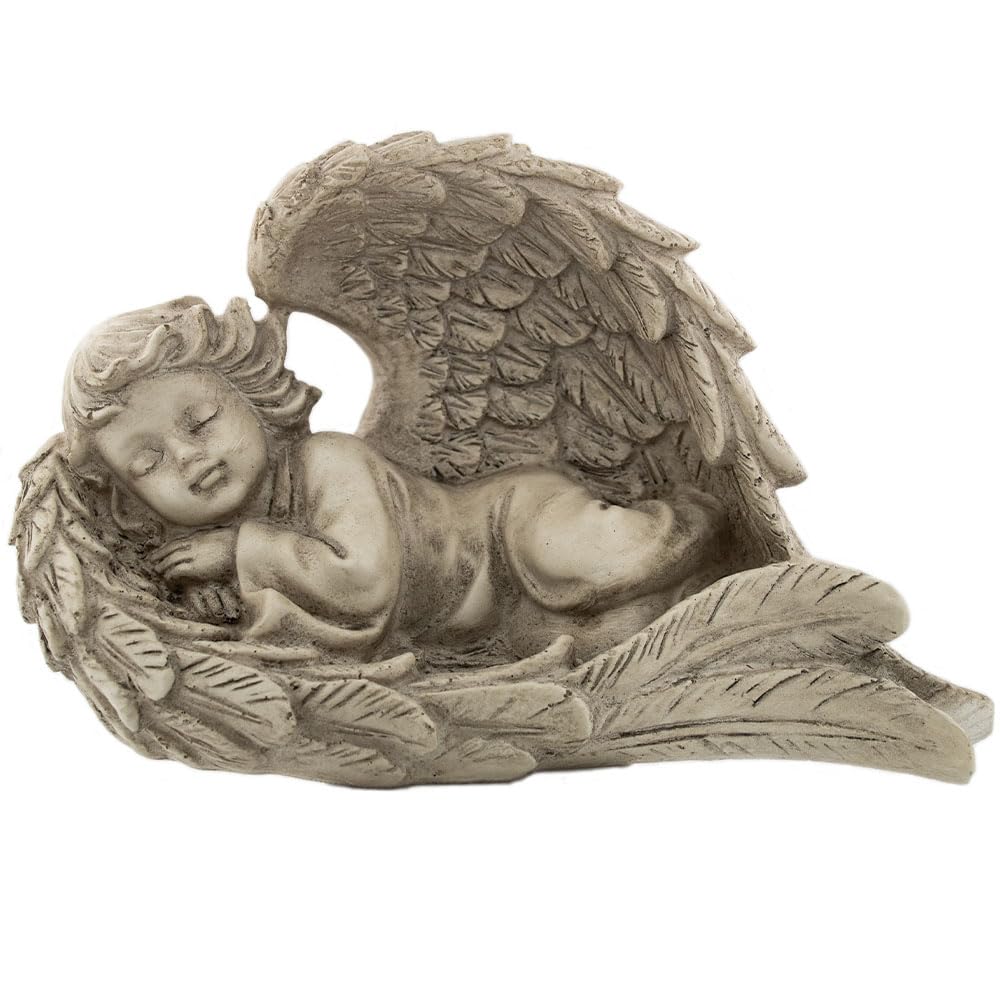 Sleeping Angel Statue | Sweet Conch Shell Shape | Angel Sleeping in Wings | Catholic Home Décor | Unique Gift | Great Gift for First holy Communion and First Confirmation