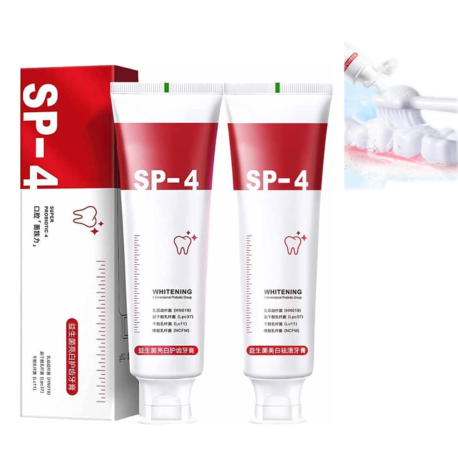 2pcs Sp-4 Toothpaste, SP-4 Probiotics Brightening Toothpaste，Breath Fresher Toothpaste，Tooth Care & Color Correction Toothpaste