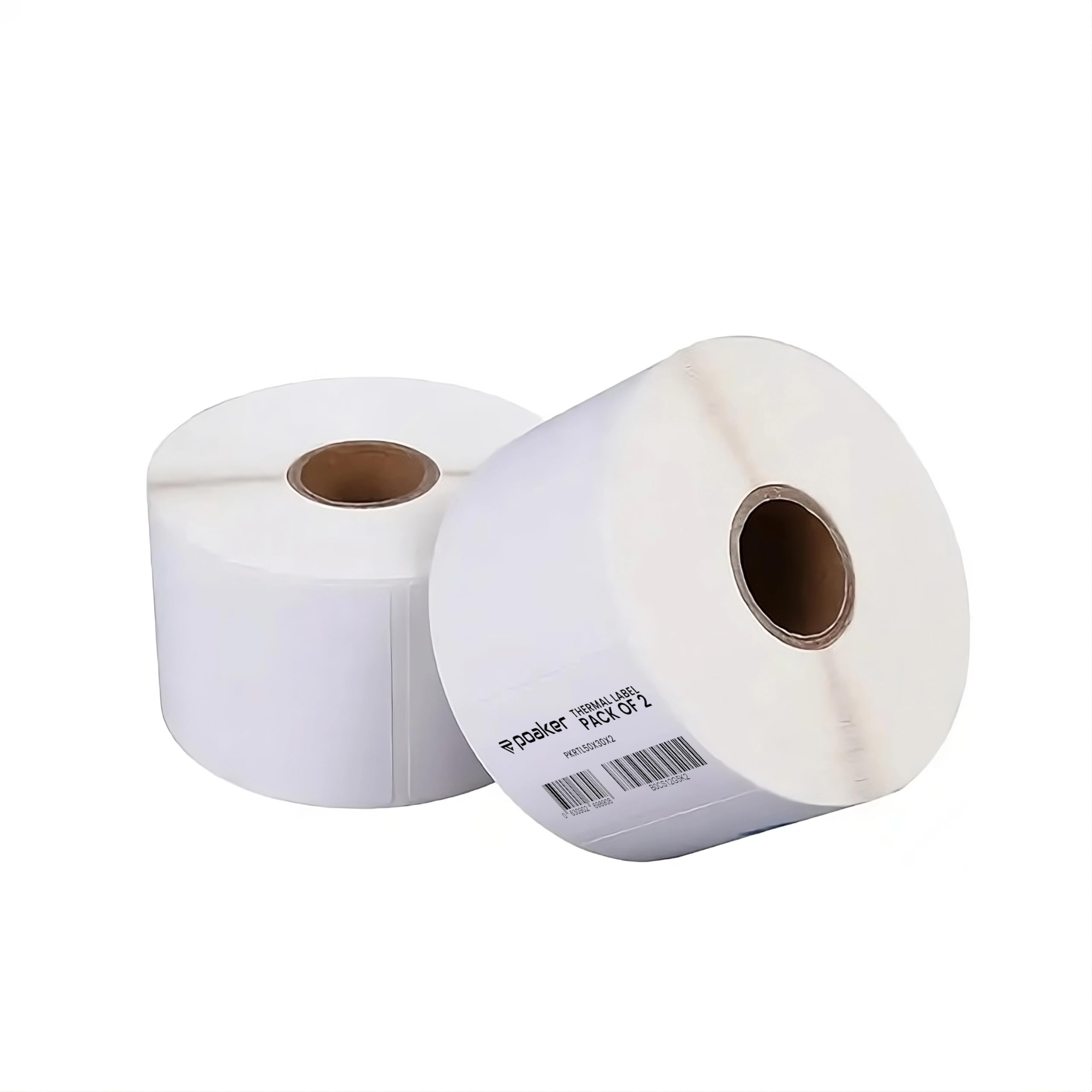 Poaker Direct Thermal Multipurpose Labels 50x30mm, Adhesive Scratch Proof Compatible with Zebra Rollo&Multi Label Printers for SKU ASIN barcode Labeling (Pack of 2 (2x1000 Labels), 50x30mm)