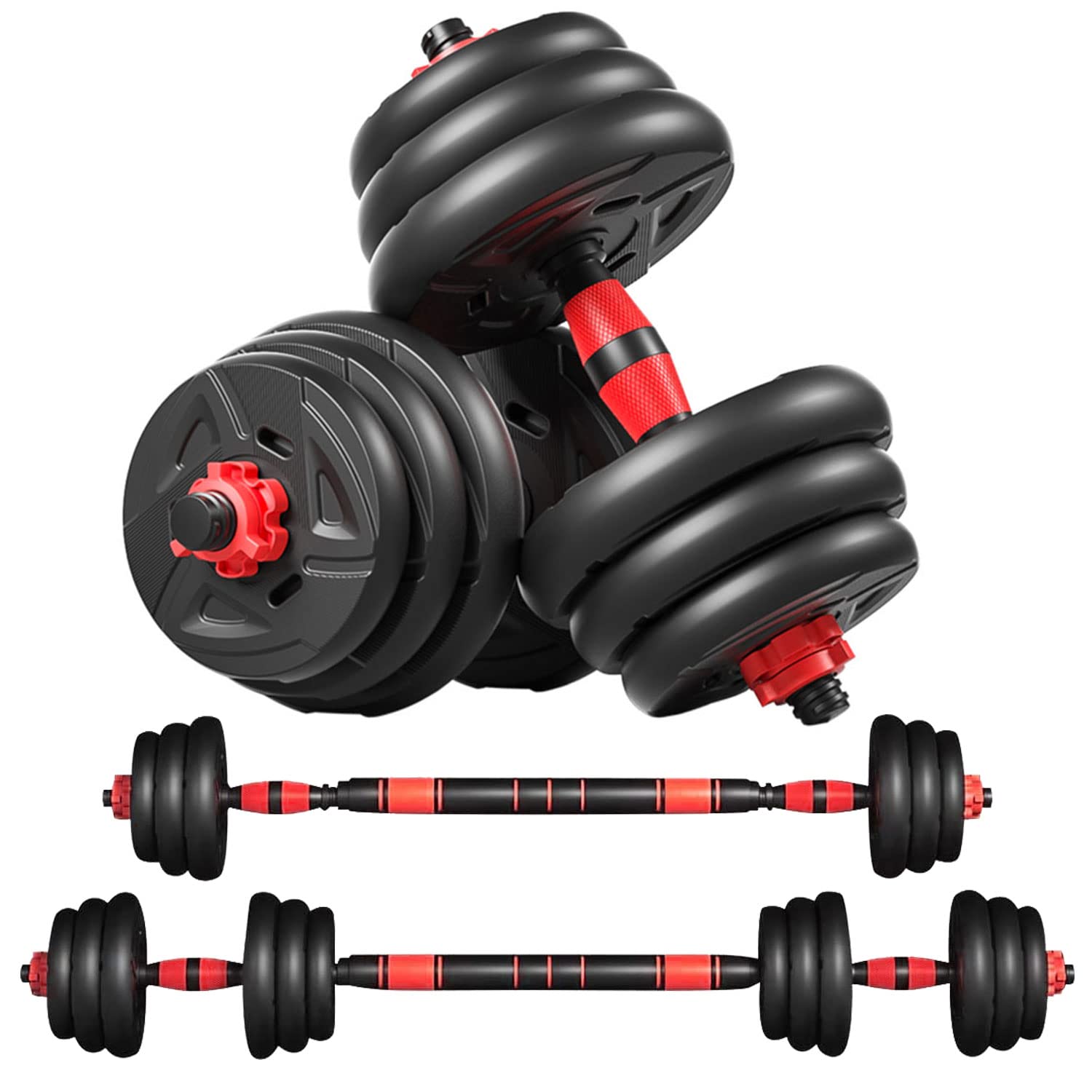 AiheArron Weights Dumbbell Barbell Set,3 in 1 Adjustable Weights Dumbbells Set With Connecting Rod,Home Fitness Weight Set Gym Workout Exercise Training for Men Women