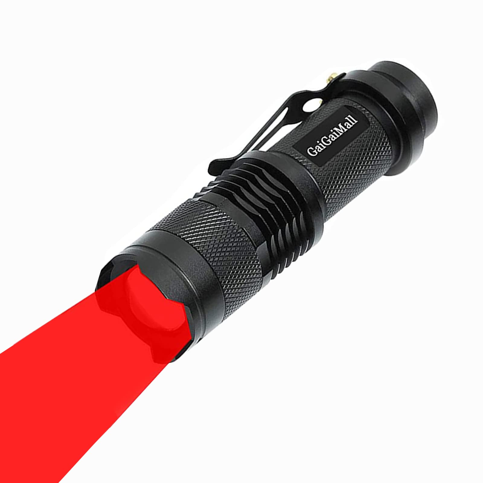 Red Light Flashlight 3 Mode Tactical Zoomable LED Red Torch for Night Vision Fishing Hunting Astronomy Astrophotography