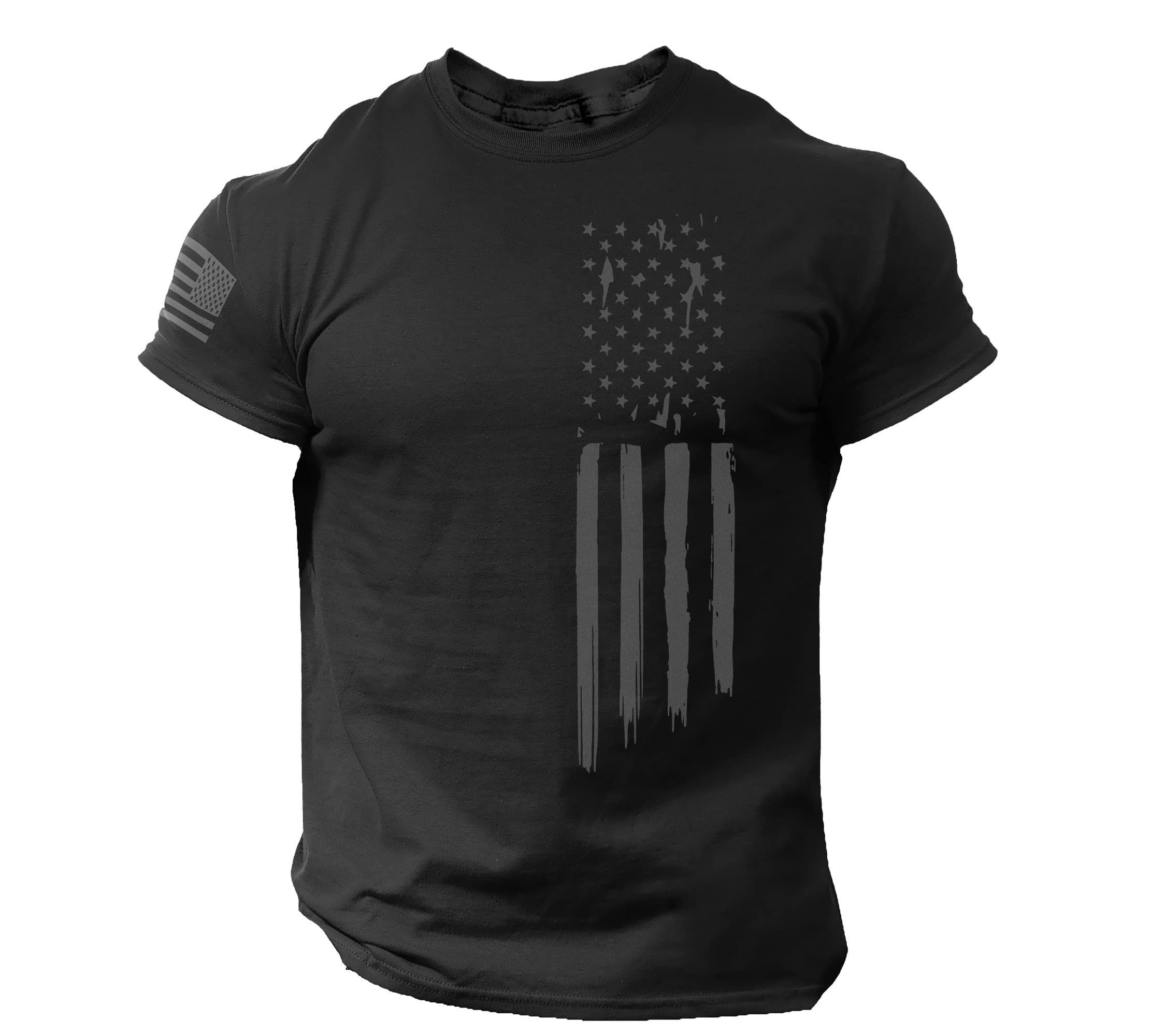 Rogue StyleAmerican Flag USA Patriotic T Shirt for Man - Fashion Tee (Black, Medium)