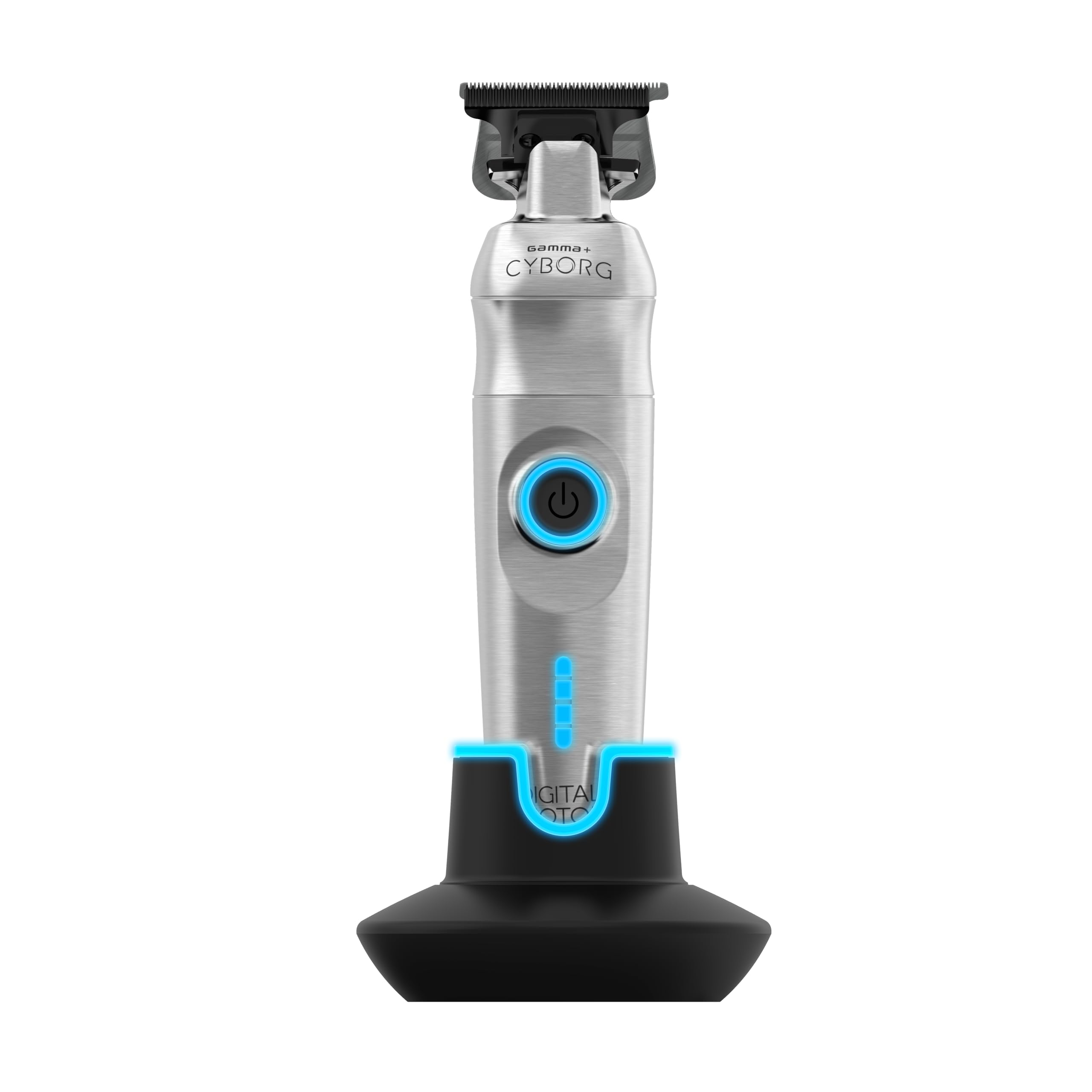 GAMMA+ Cyborg Professional Metal Cordless Ergonomic Hair Clipper Trimmer with Digital Brushless Motor