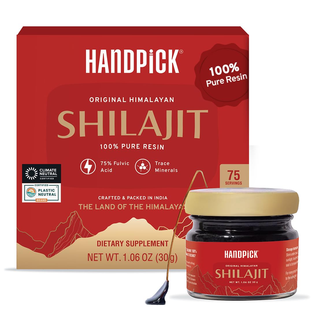 HANDPICK, Pure Himalayan Shilajit Resin (75 Servings) | Essential Trace Minerals, 75%+ Fulvic Acid with Lab Test Report, 400mg