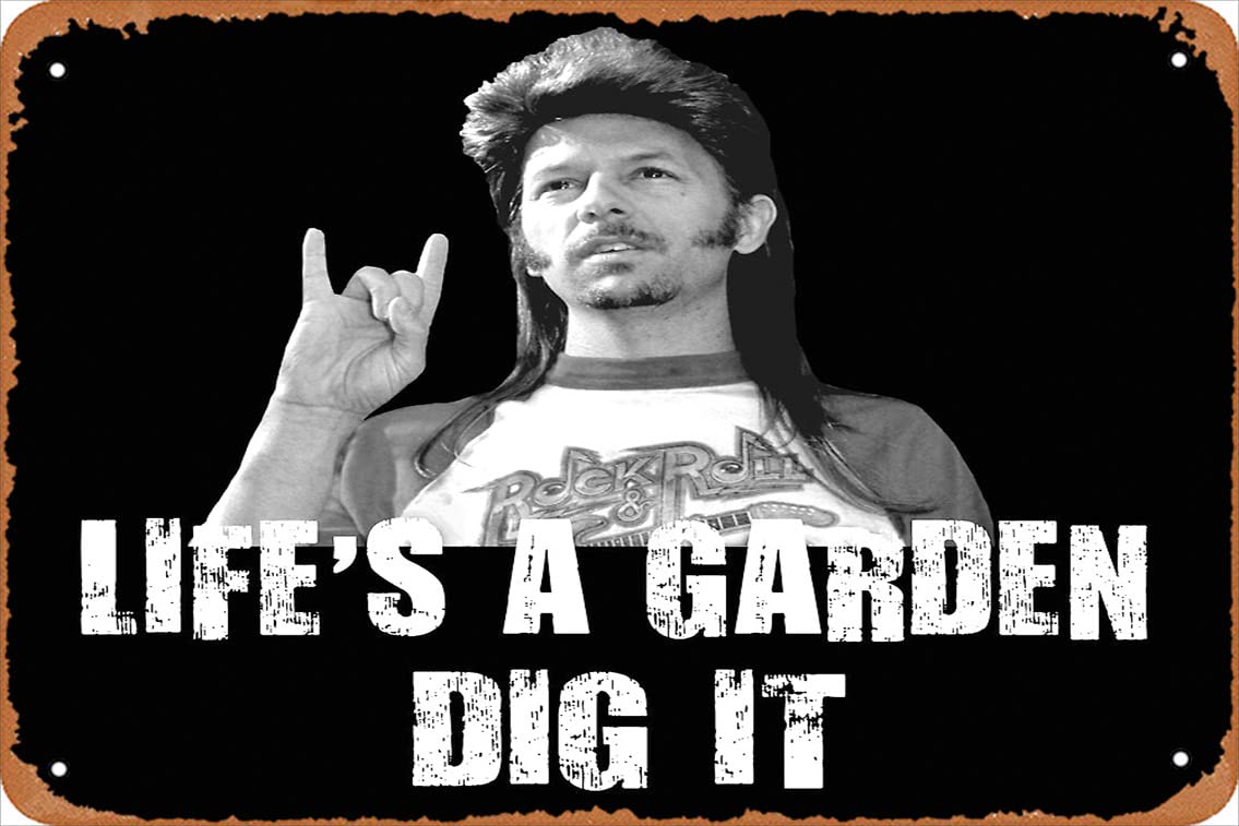 Yzixulet Life's A Garden Dig It Quote Canvas Print Vintage 8" x 12" Metal Tin Sign Funny Man Cave Decor