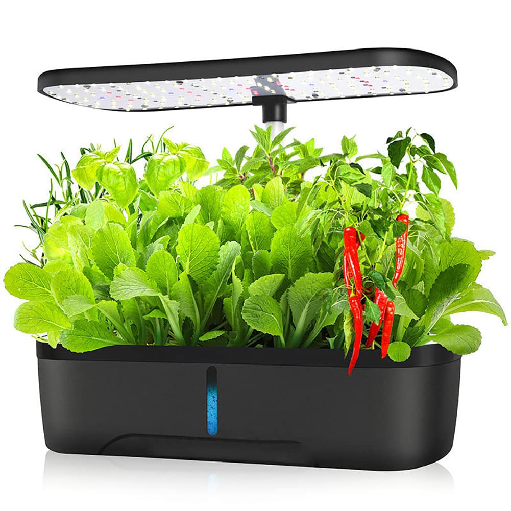 Hydroponics Growing System 12 Pods Indoor Herb Garden Kit With 20W Led Grow Light Automatic Timer Germination Kits 27Cm Height Adjustable Smart Garden Planter For Home, Kitchen, Gardening