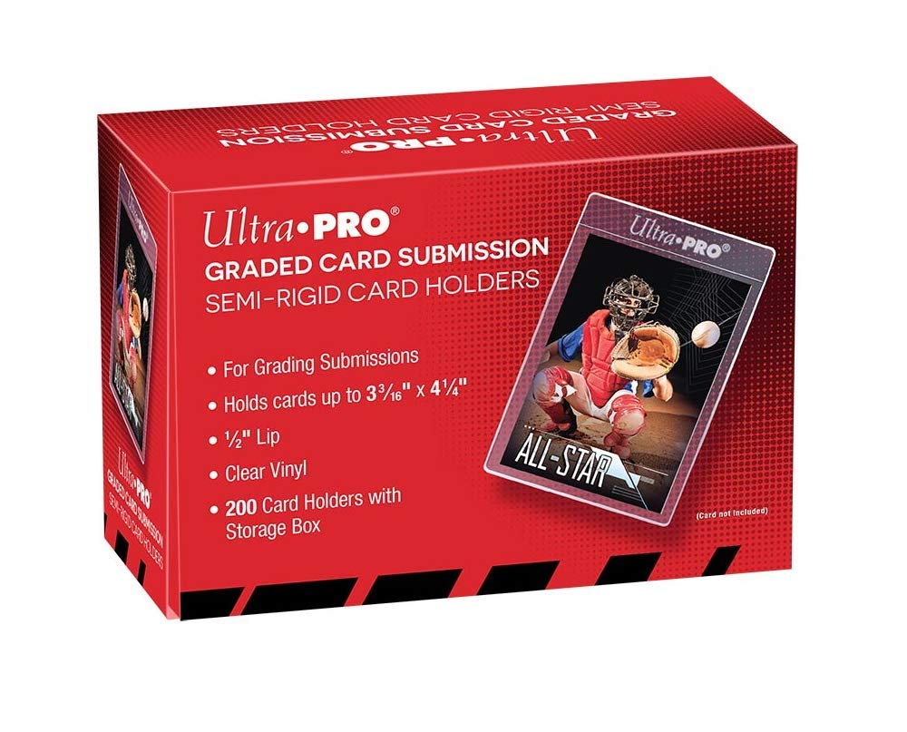 Ultra Pro Graded Card Submission Semi Rigid 1/2" Lip Tall Sleeves | 200-Count with Storage Box