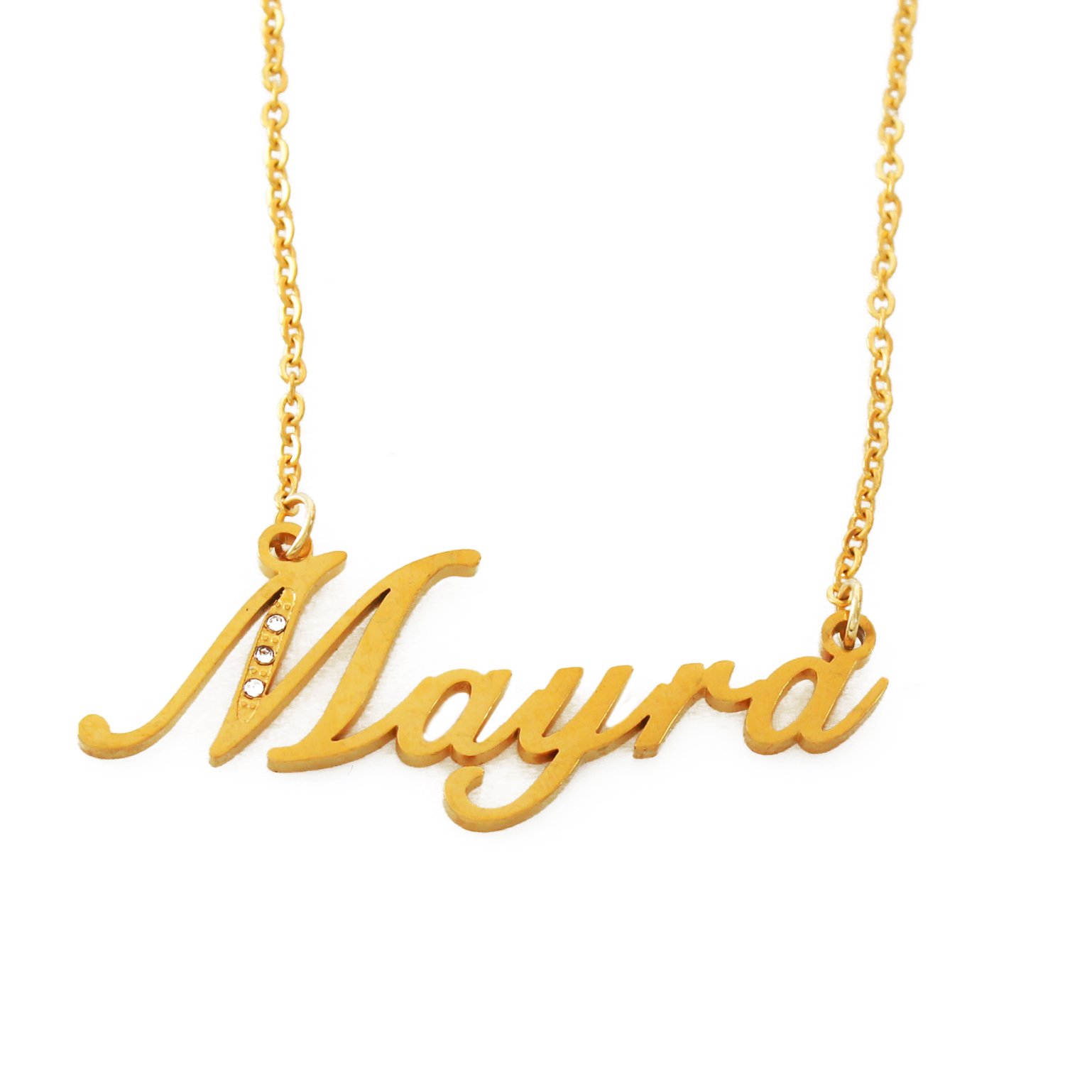 Zacria Italic Name Necklace Mayra - Gold Tone Incl. Crystals