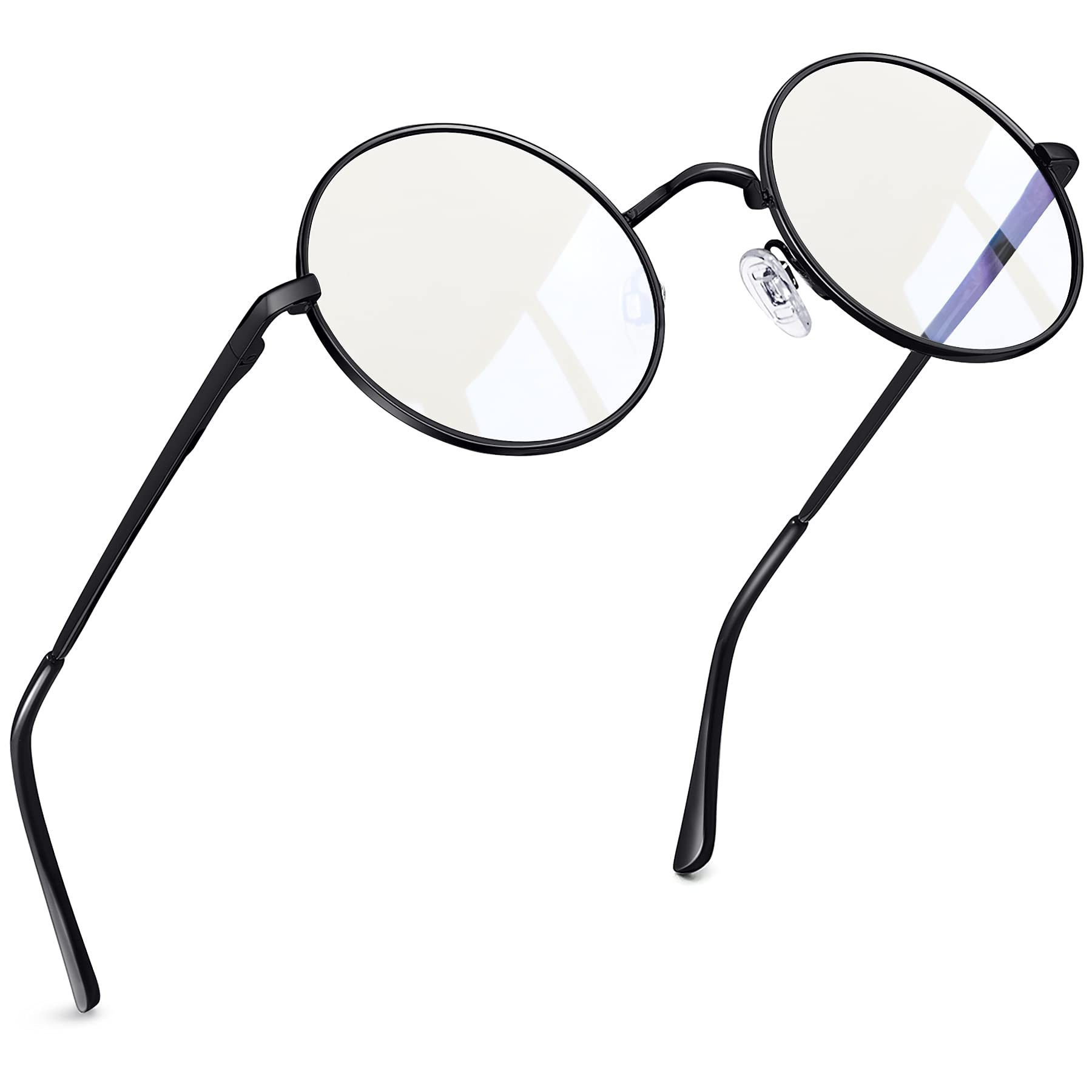 Joopin Blue Light Blocking Glasses for Men Women, Round Clear Lens Anti Eye Strain Glasses for Computer Gaming TV