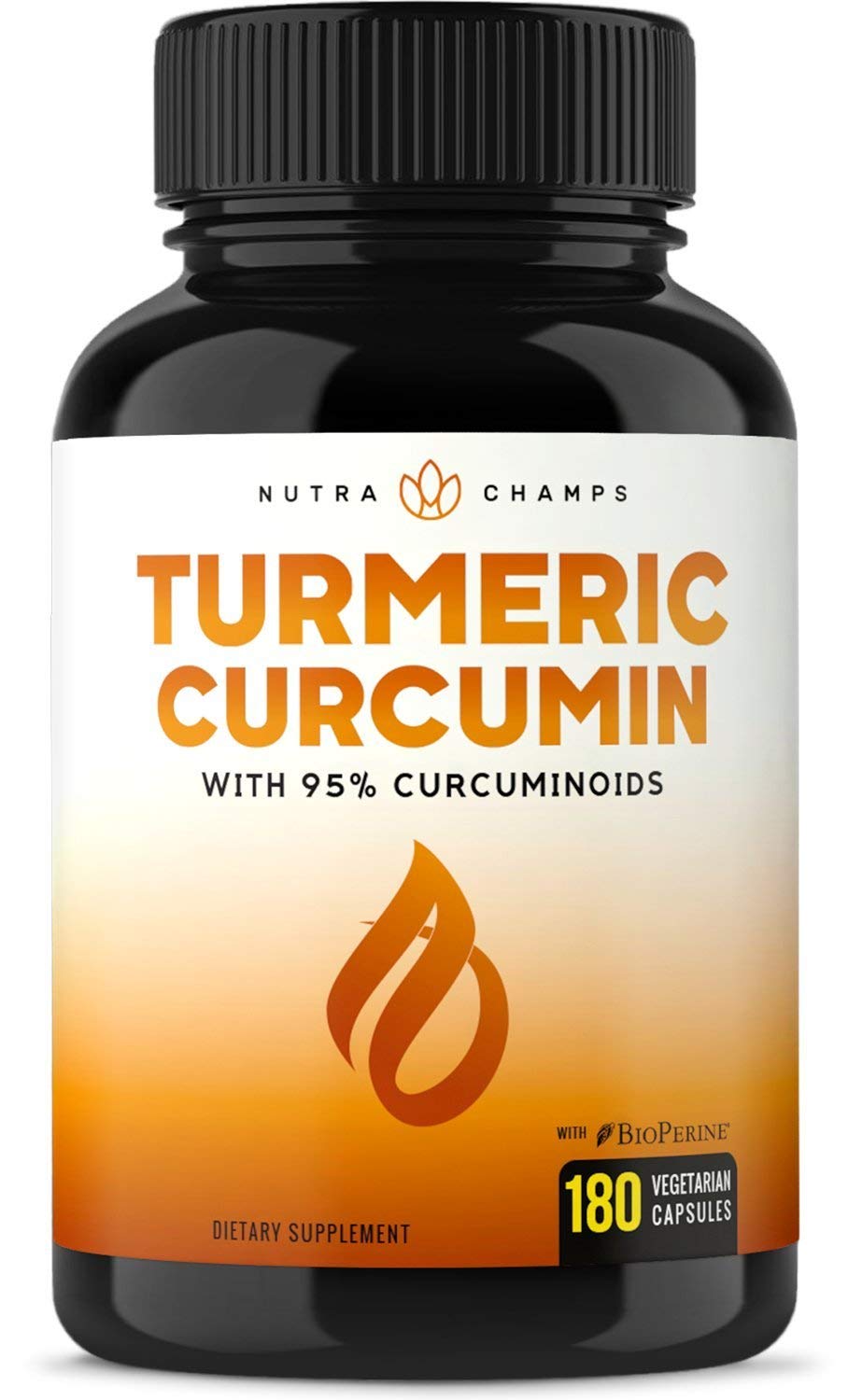 NutraChamps Turmeric Curcumin with BioPerine 1500mg - 180 Capsules with 95% Curcuminoids Extra Strength