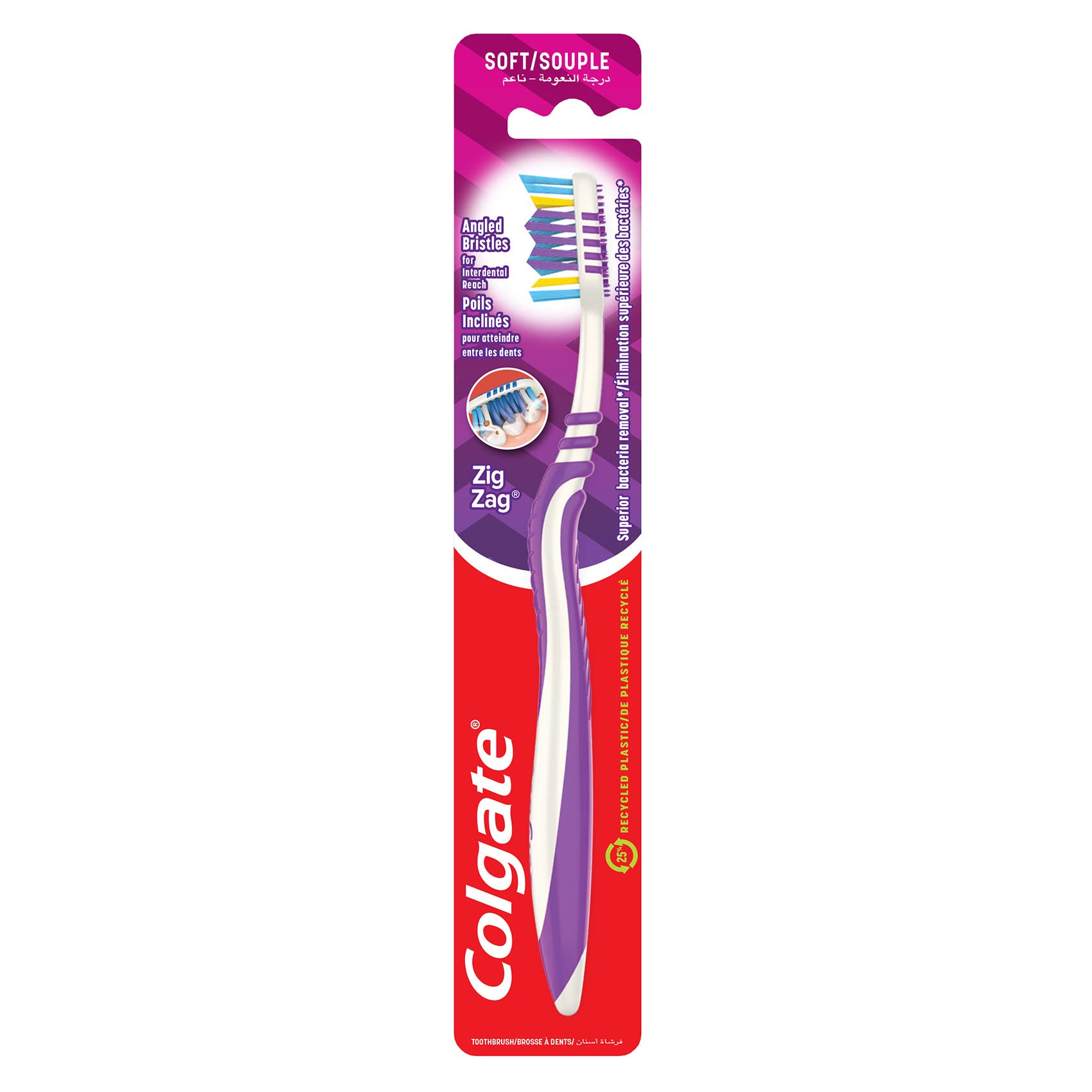 Colgate Zigzag Flexible Soft + Tongue Cleaner 1 Units, Assorted Colours