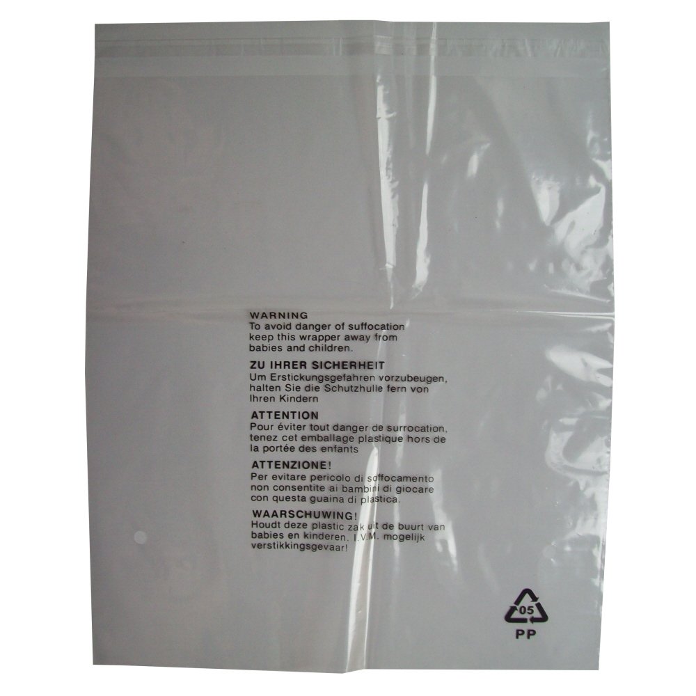 100 CLEAR TRANSPARENT PLASTIC GARMENT CLOTHING RETAIL PACKAGING BAGS + SAFETY WARNING LARGE SIZE 14x17" 350x425mm 38mu PEEL & SEAL SEE THROUGH CLOTHES SHIRT T-SHIRT STORAGE PROTECTION DISPLAY PACKING