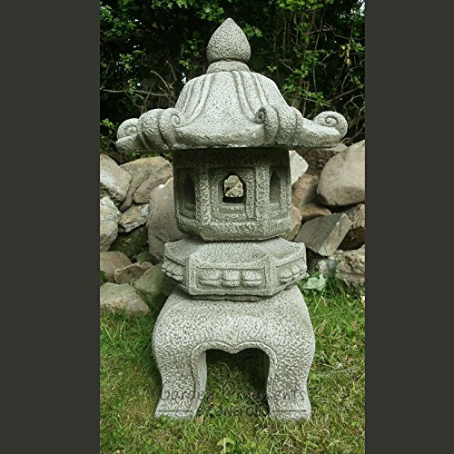 ONEFOLD Stone Japanese Pagoda Lantern Ornament Outdoor Garden Sculpture