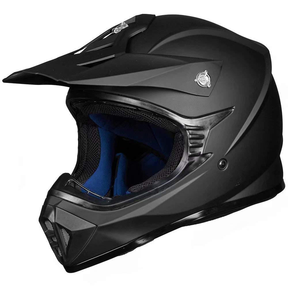 ILM Adult Dirt Bike Helmets Motocross ATV Dirtbike BMX MX Offroad Full Face Motorcycle Helmet, DOT Approved Model 128S (Matte Black, Adult-Medium)