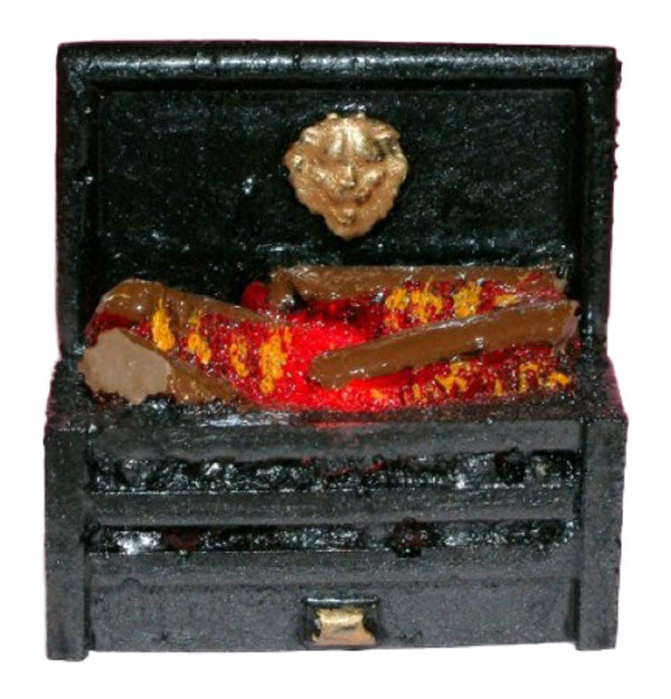 Glow Well Fires Dolls House Edwardian Lion Light up Log Fire Miniature Fireplace Accessory 12V