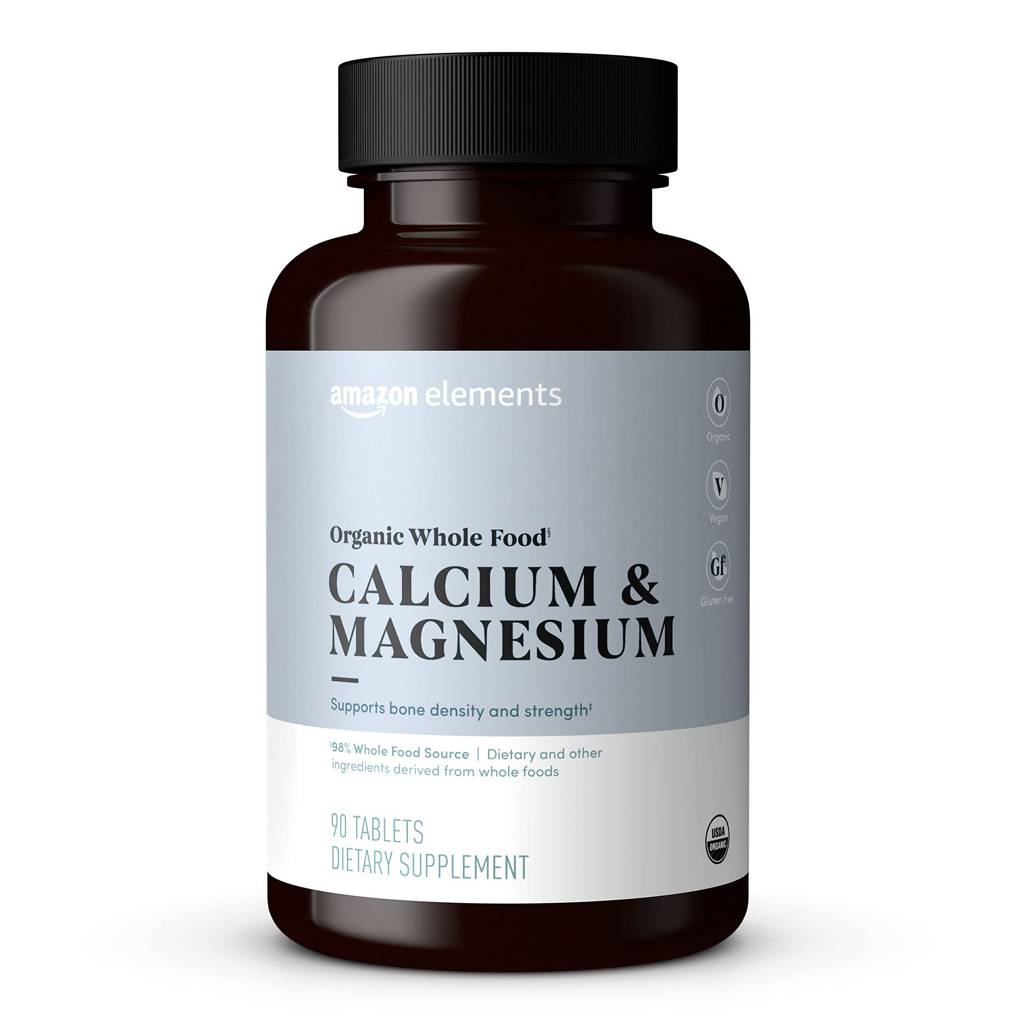 Amazon ElementsOrganic Whole Food Calcium & Magnesium, 90 tablets