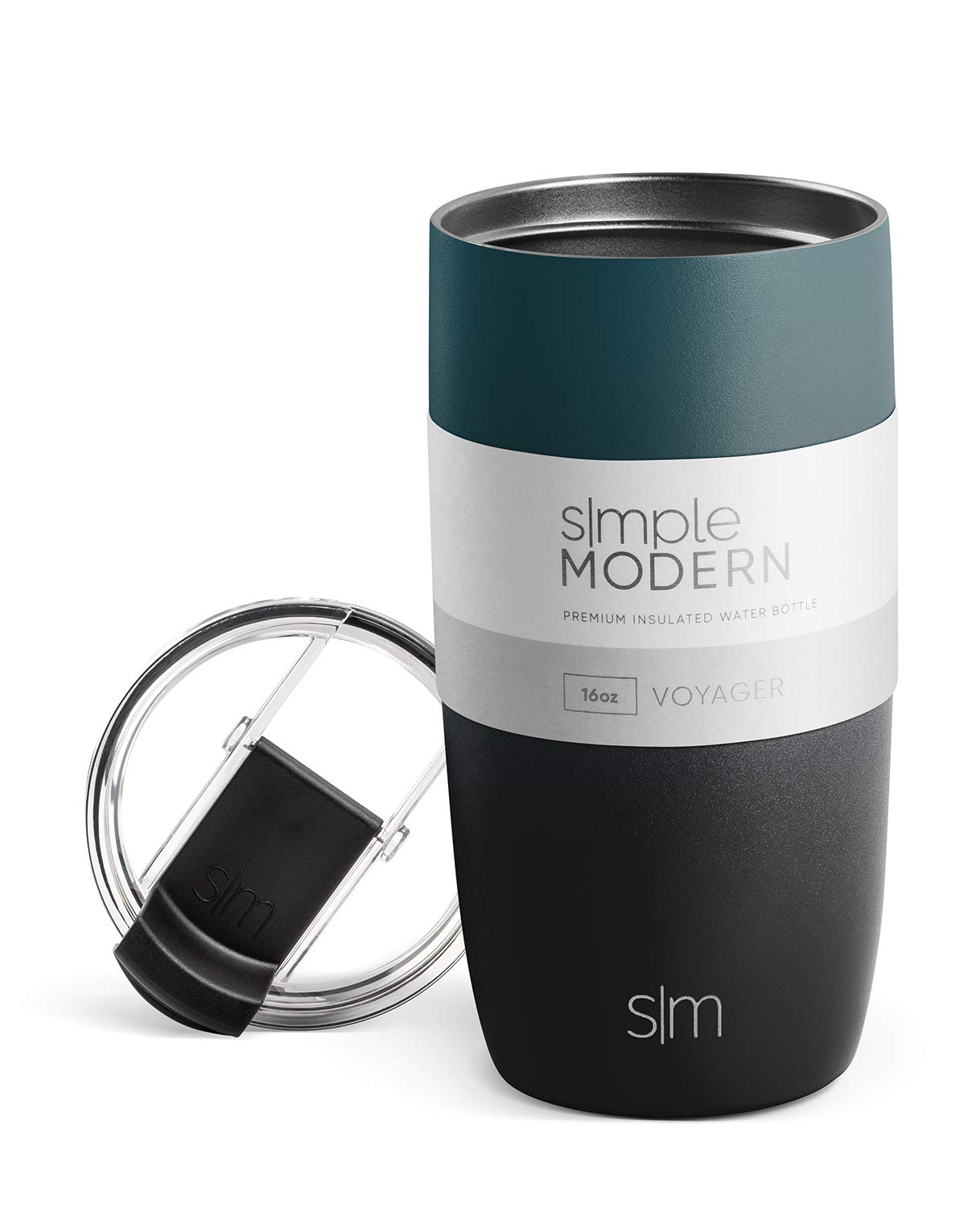 Simple Modern Voyager Insulated Travel Mug Tumbler with Straw and Clear Flip Lid - Coffee Cup Stainless Steel Thermos 16oz Ombre: Moonlight