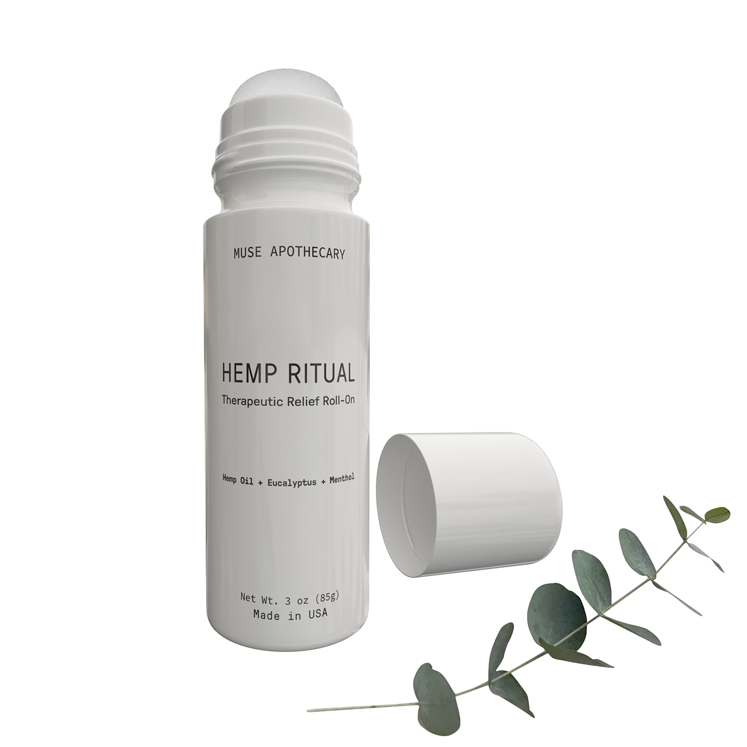 Muse Apothecary Hemp Ritual - Therapeutic Relief Roll-On, USDA Certified Organic Hemp Seed Oil, Post-Workout Recovery, Helps Relieve Arthritis, Muscle & Joint, Tension & Discomfort