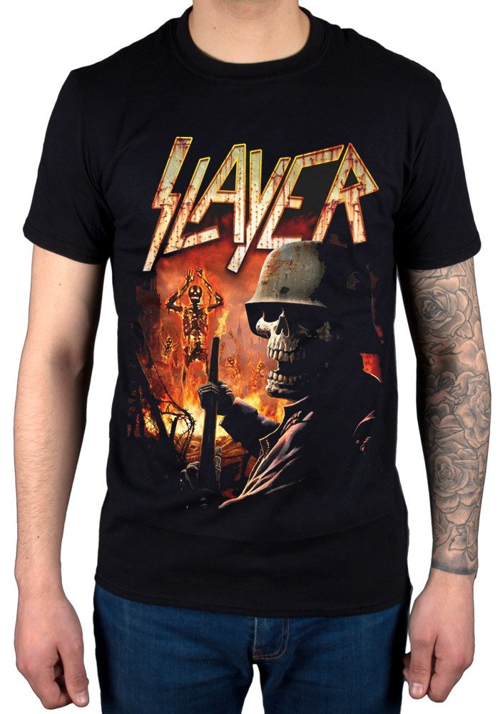 AWDIPMen's Official Slayer Zombie Torch T-Shirt Band Metallica USA Black