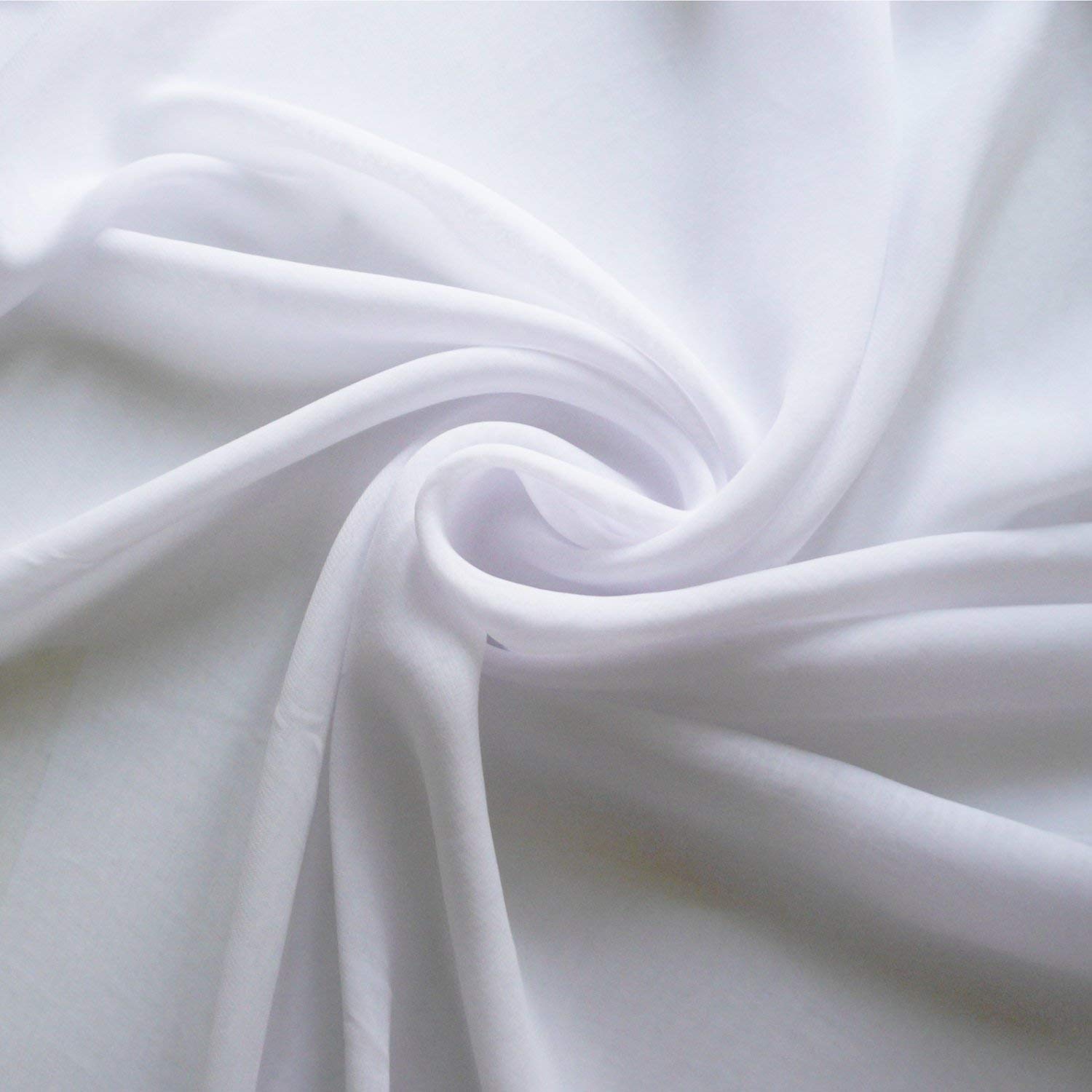 Stylish FABRIC White Solid Color Sheer Chiffon Fabric by The Bolt (Wholesale Price), 58" Wide x 100 Yard Roll